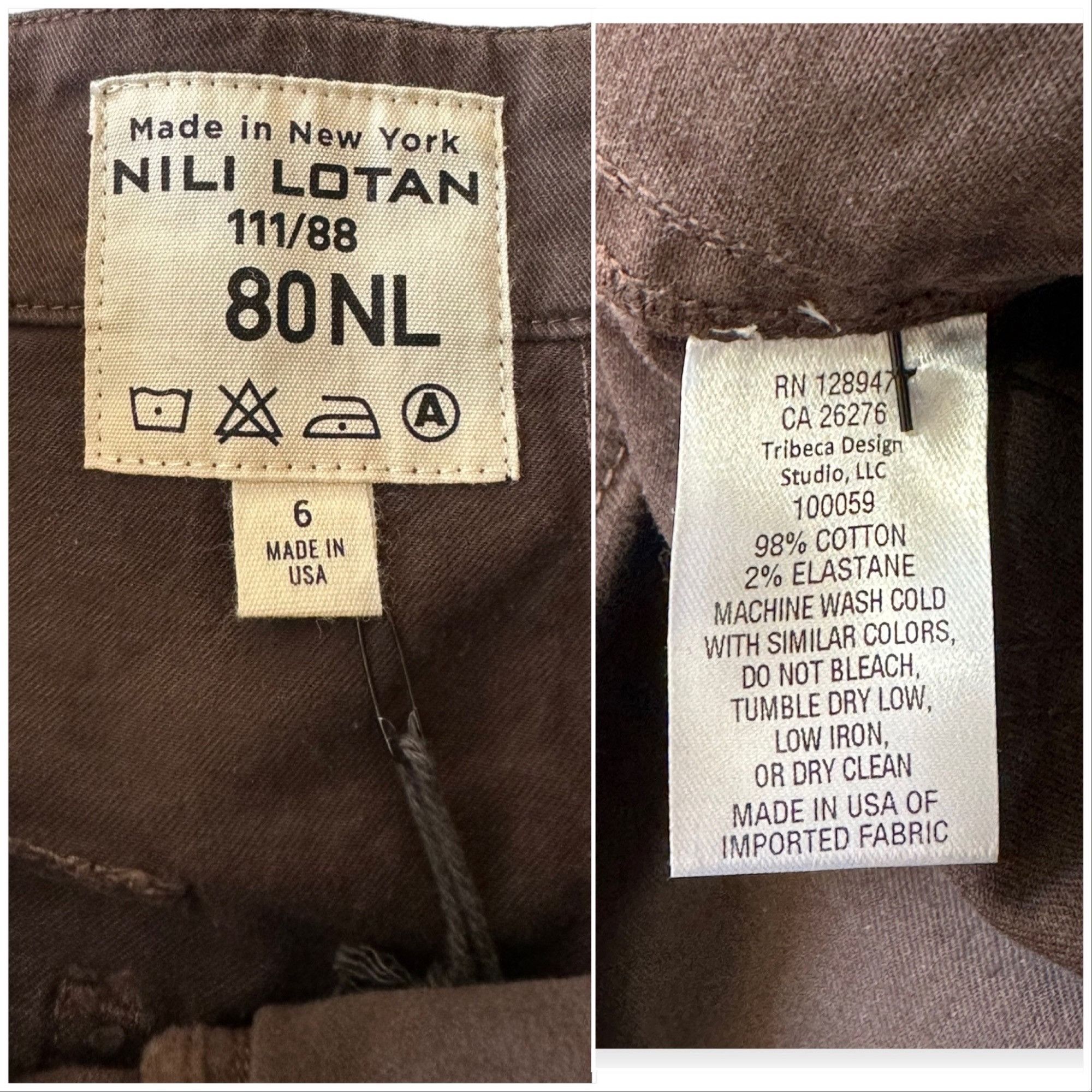 Nili Lotan Nili Lotan Jenna Cropped Raw-Edge Pants, Size 6, Brown Espre Size 28" / US 6 / IT 42 - 11 Thumbnail