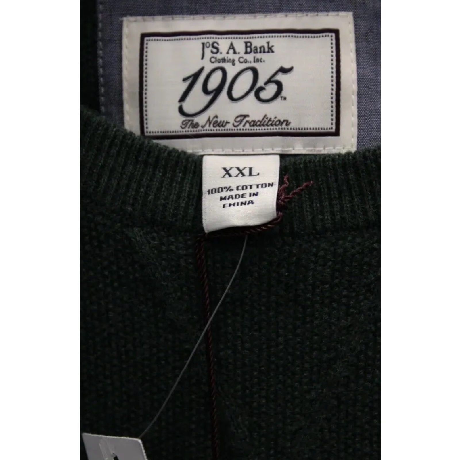 Jos. A. Bank VINTAGE Jos. A. Bank 1905 Green 100% Cotton Pullover Knit Sweater XXL Men Size US XXL / EU 58 / 5 - 4 Thumbnail