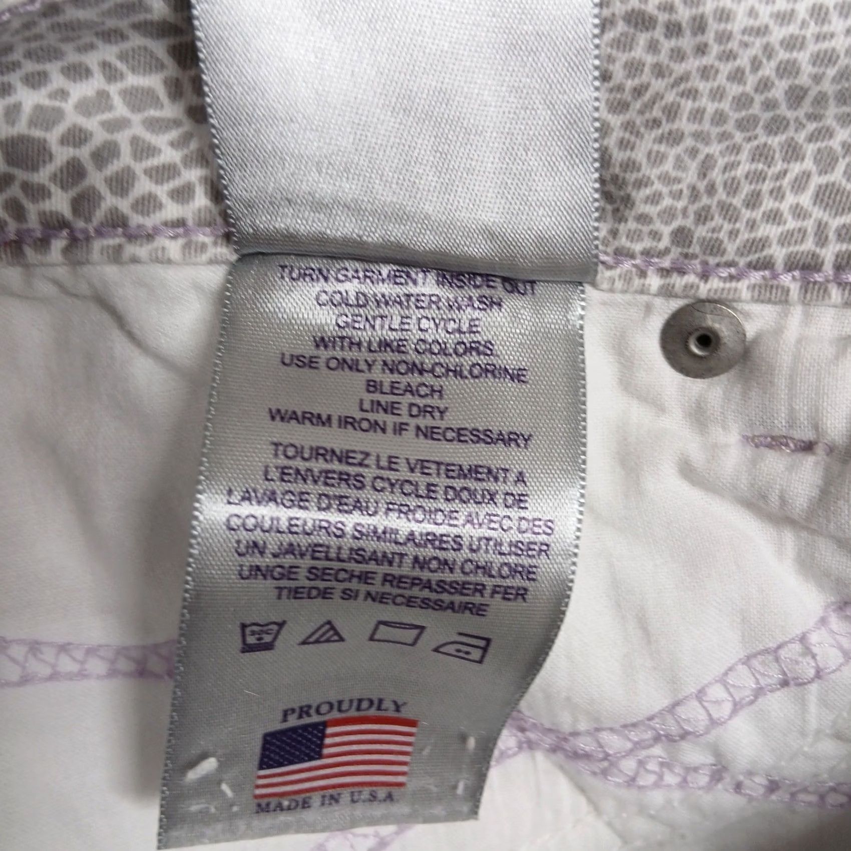 NYDJ NYDJ Jeans Womens 10P Cropped Skinny Cream Pattern Lift Tuck USA Size 32" / US 10 / IT 46 - 7 Thumbnail
