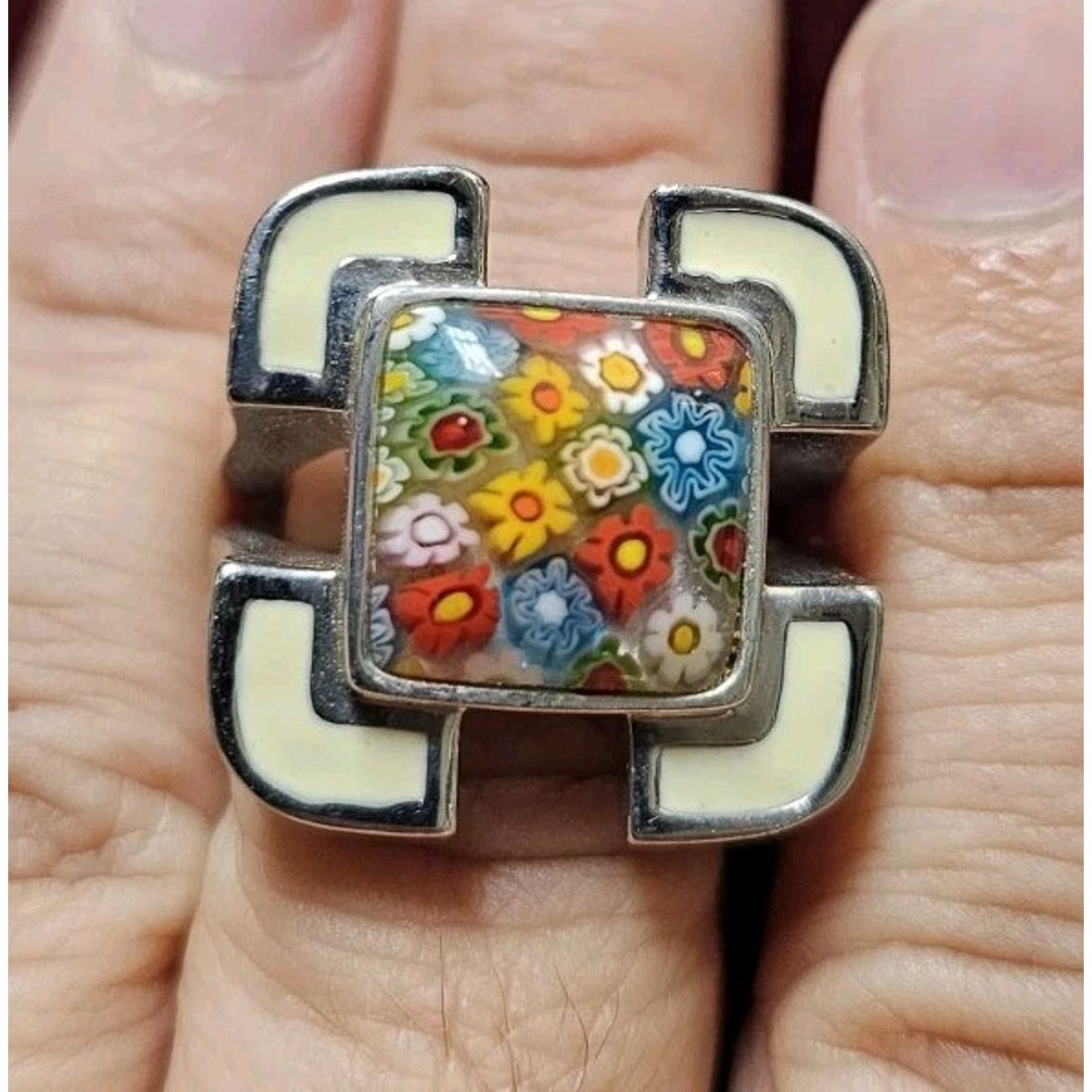 Murano Stainless Steel Murano Enamel Ring Size ONE SIZE - 3 Thumbnail
