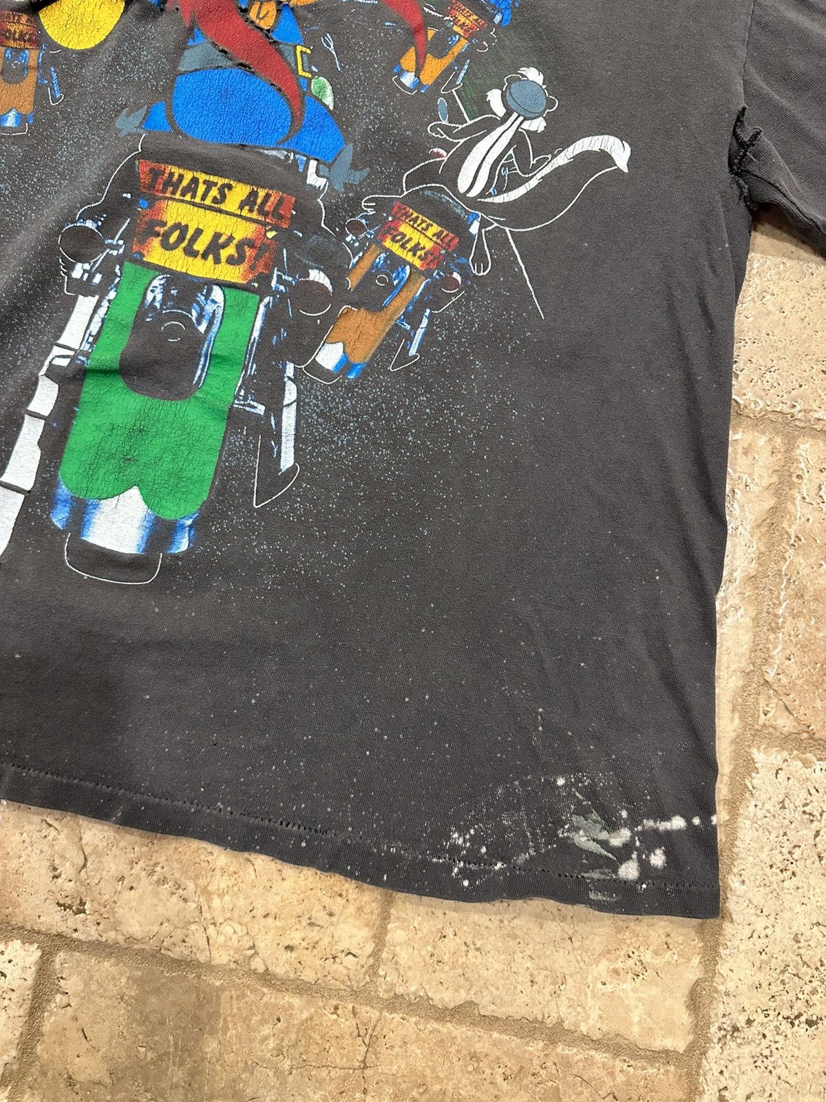 Cartoon Network Vintage Looney Tunes 1993 Motorcycle Biker Faded T-Shirt Size US XL / EU 56 / 4 - 14 Thumbnail
