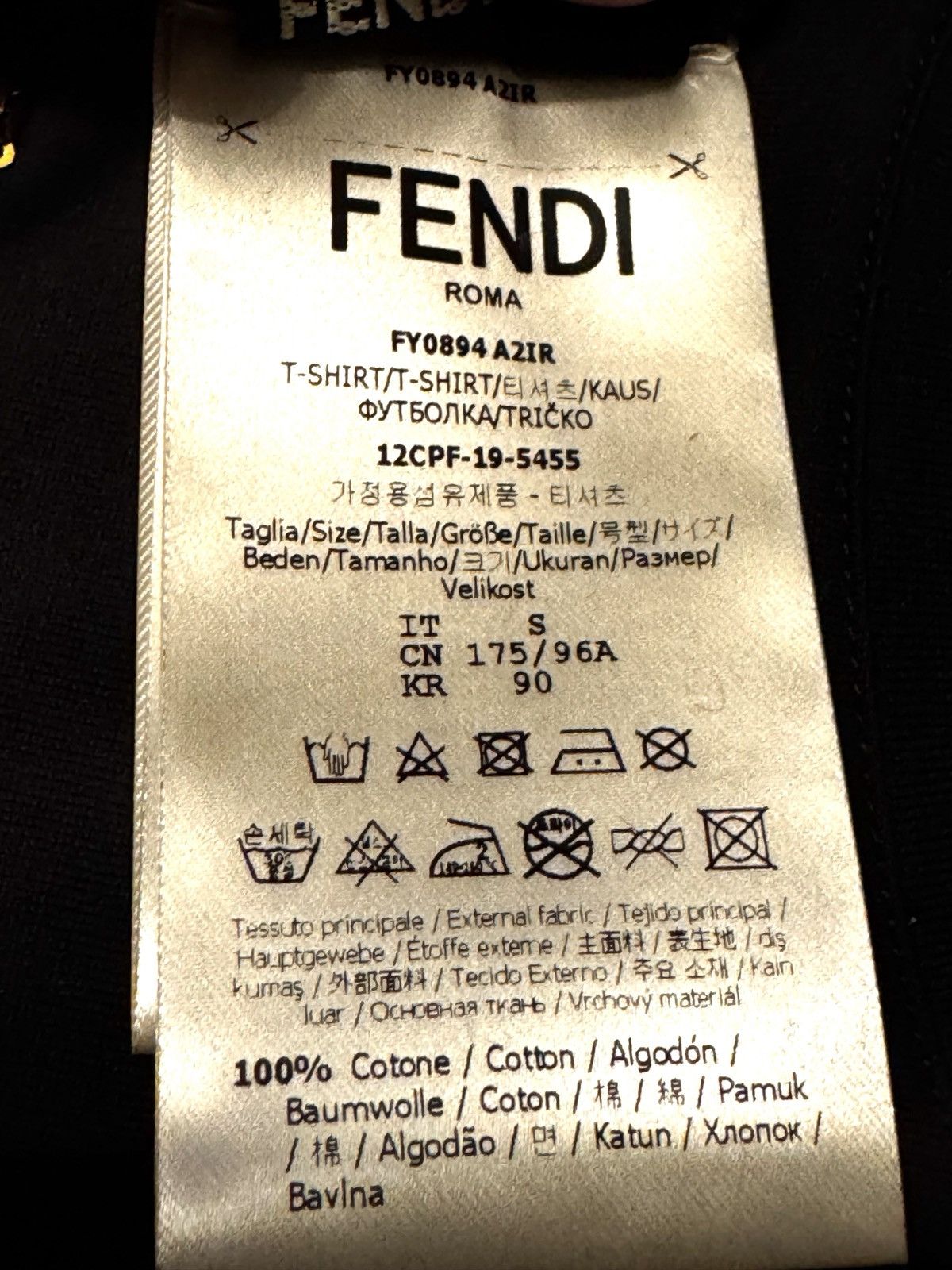 Fendi Fendi R I J.Goldstein FF Shiny Gold "Nero" T-Shirt — Size S Size US S / EU 44-46 / 1 - 5 Thumbnail