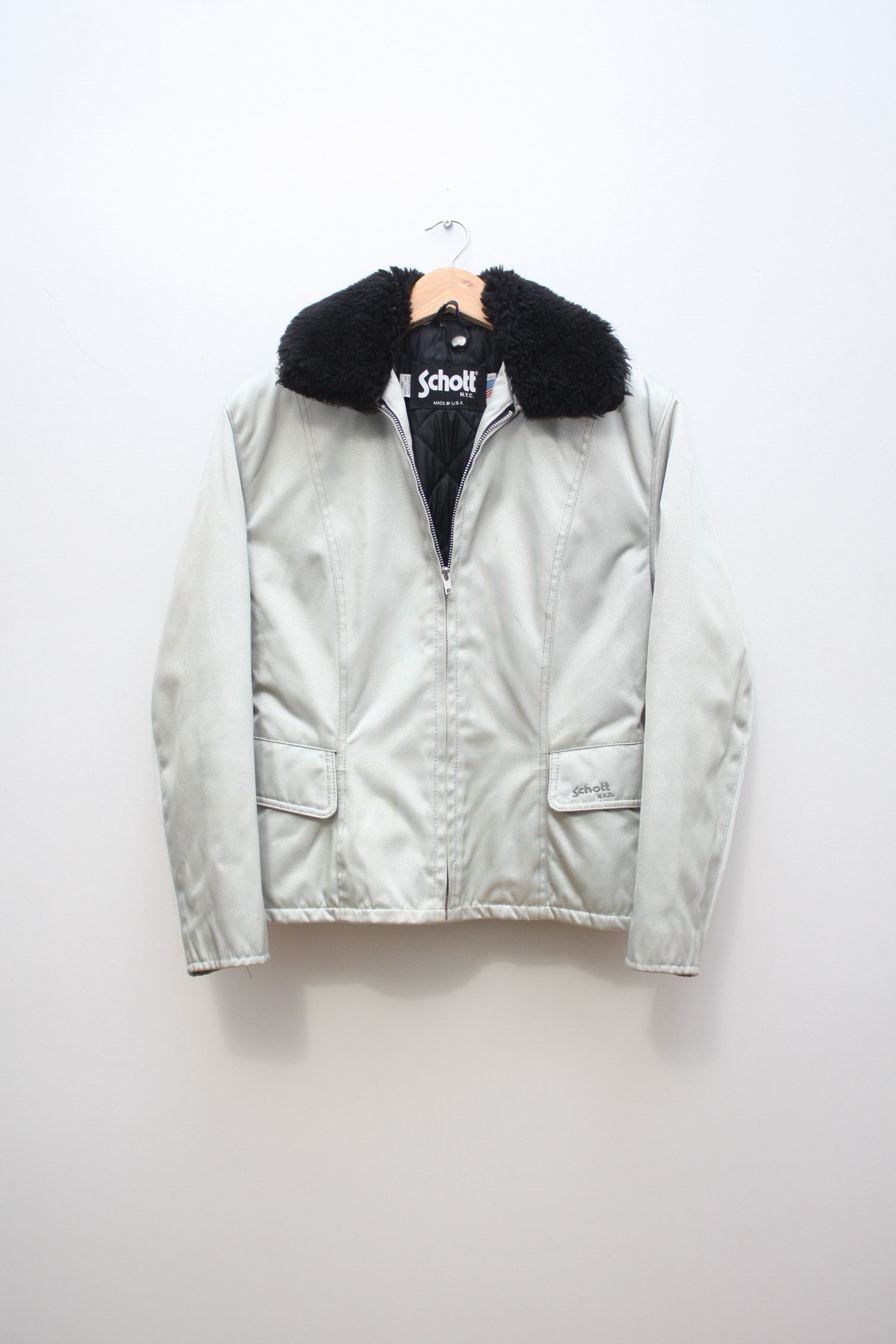 Schott Schott N.Y.C. Silver Nylon Women's Jacket Size M Made In USA Size M / US 6-8 / IT 42-44 - 1 Thumbnail