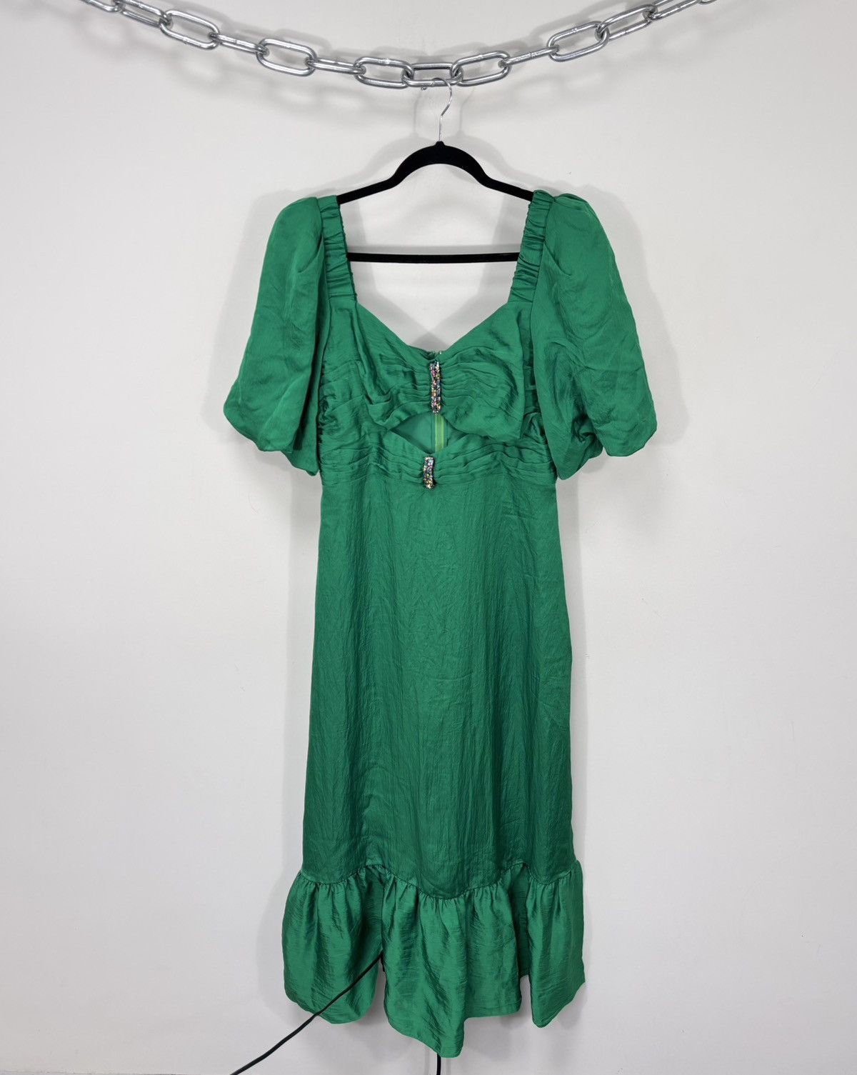 Sandro Sandro NWT Falbala Women’s Green Cut Out Short Sleeve Dress Size M / US 6-8 / IT 42-44 - 1 Thumbnail