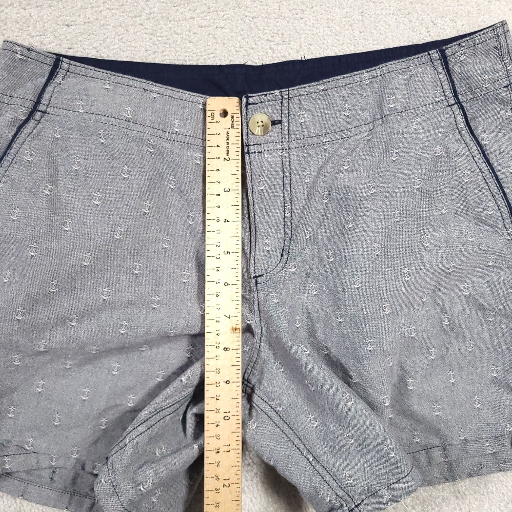 Nautica Columbia PFG Anchor Print Shorts Womens 12 Blue Nautical Fishing Outdoors 33X5.5 Size 34" / US 12 / IT 48 - 7 Thumbnail