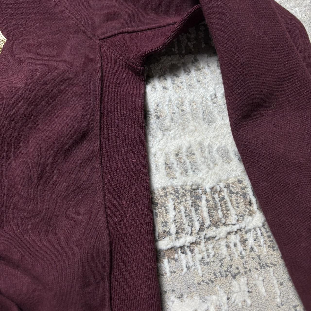 Japanese Brand 00s Embroidered Hoodie Burgundy M Size US M / EU 48-50 / 2 - 6 Thumbnail