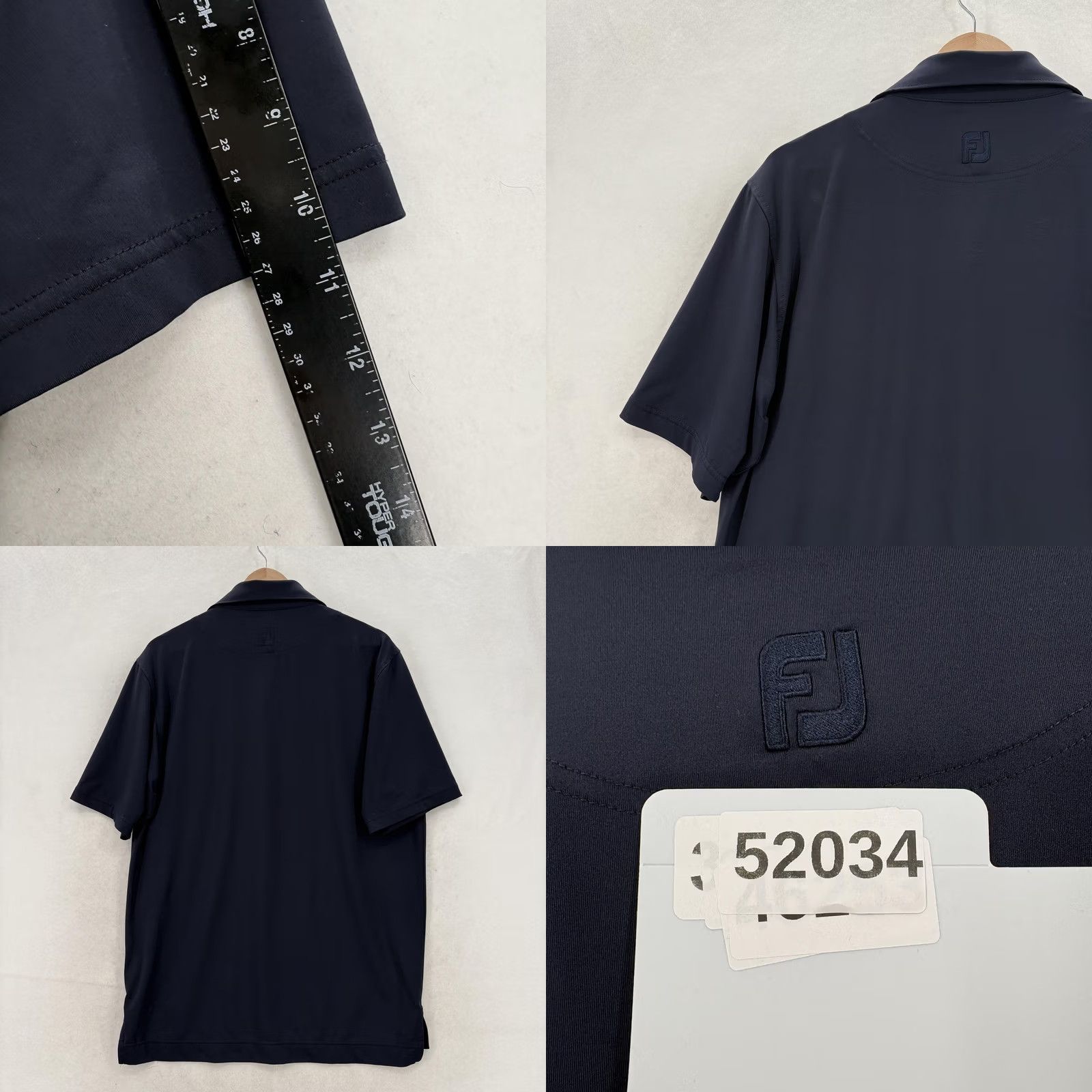 Footjoy FootJoy Polo Shirt Mens M Blue Solid Logo PGA Of America Golf Performance Short Sleeve Jersey Polyester Spandex Size US M / EU 48-50 / 2 - 8 Thumbnail