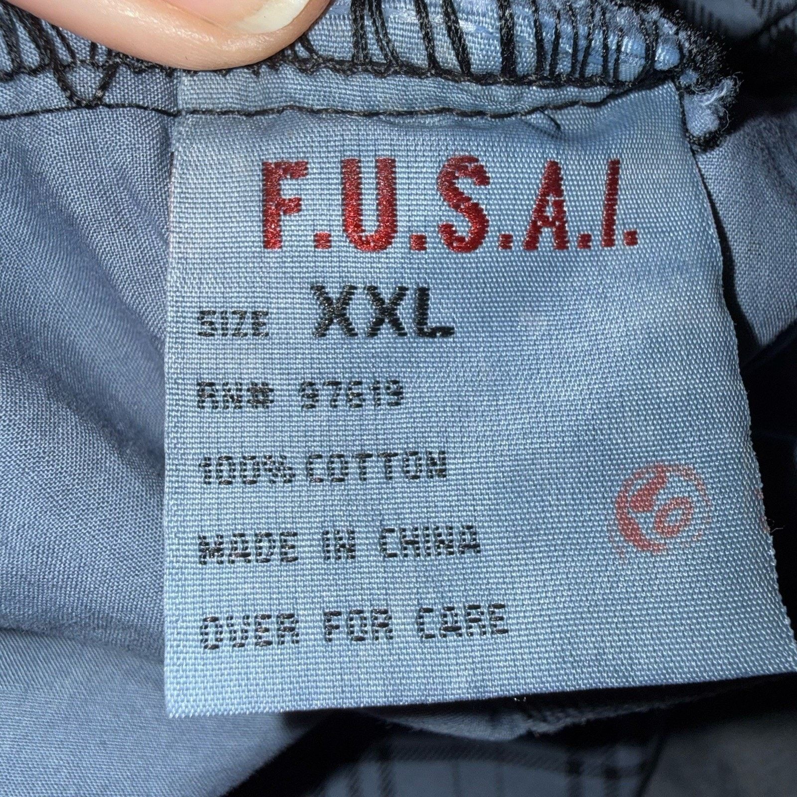 FUSAI Utility Shirt Mens XXL Blue Plaid Zip Pocket Military Shirt Size US XXL / EU 58 / 5 - 9 Thumbnail