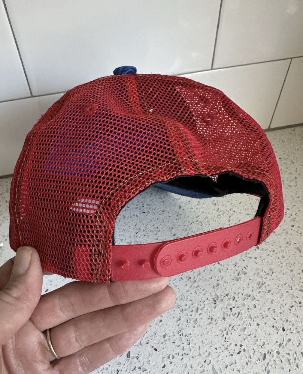 Von Dutch 🔥 Vintage Von Dutch Trucker Hat Y2K Corduroy Red Blue Size ONE SIZE - 3 Thumbnail