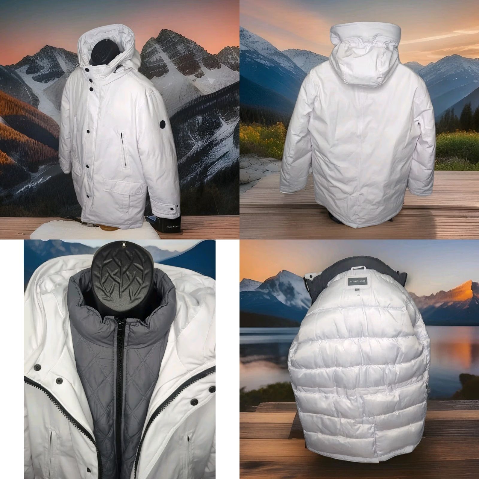 Michael Kors Michael Kors Men's Hooded Bib Snorkel Parka Jacket White Large Size US L / EU 52-54 / 3 - 8 Thumbnail