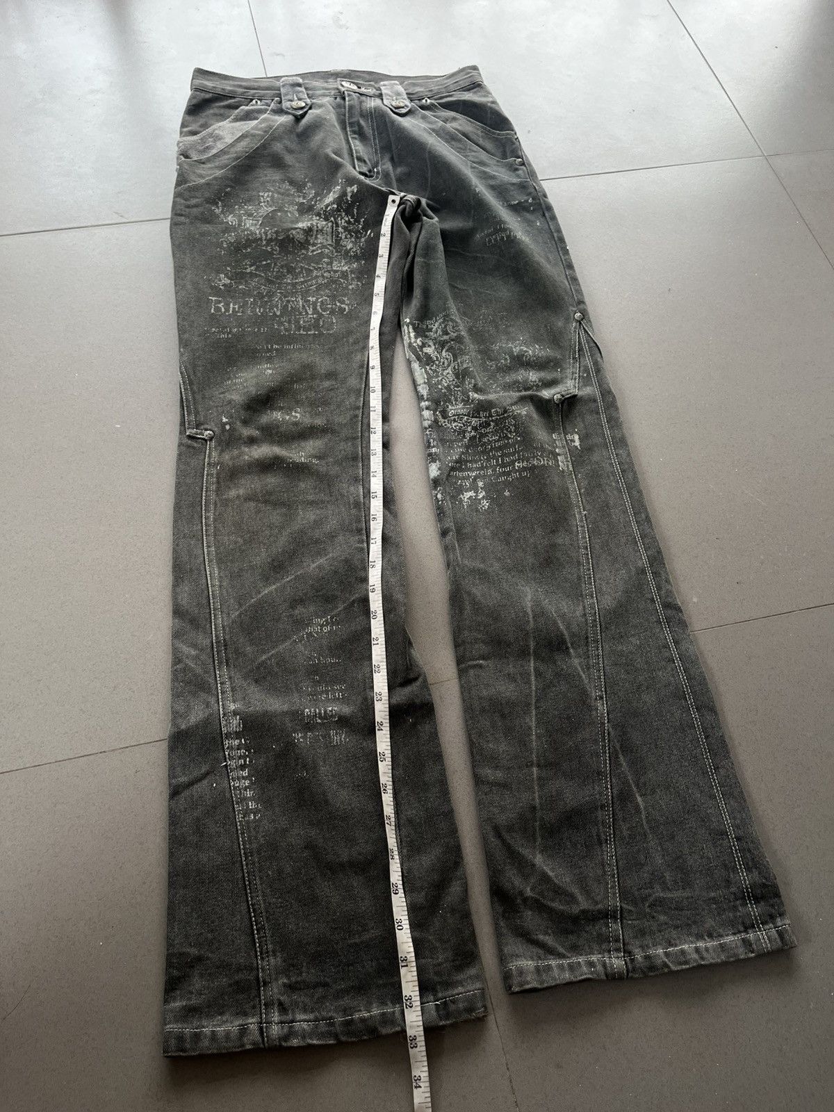 5351 POUR LES HOMMES JAPANESE BERNINGS SHO FLARE PANTS POEM GOTHIC DENIM VKEI Size US 30 / EU 46 - 19 Thumbnail