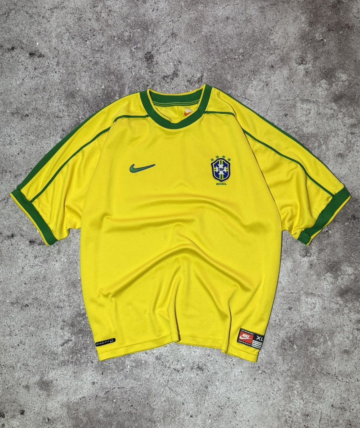 Nike Nike Brasil 1998-00 Football Jersey Home Shirt National Team Size US XL / EU 56 / 4 - 1 Thumbnail