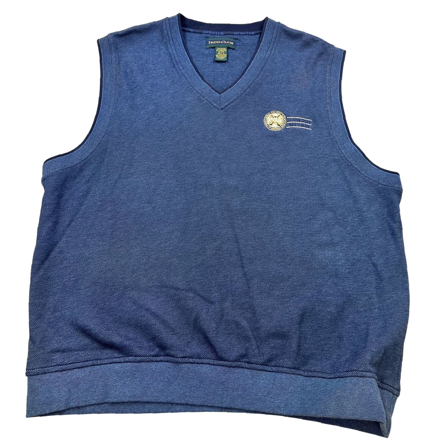 Izod IZOD Club Sweater Vest Mens Large Blue V Neck PGA Tennessee Section Golf Logo Size US L / EU 52-54 / 3 - 2 Thumbnail