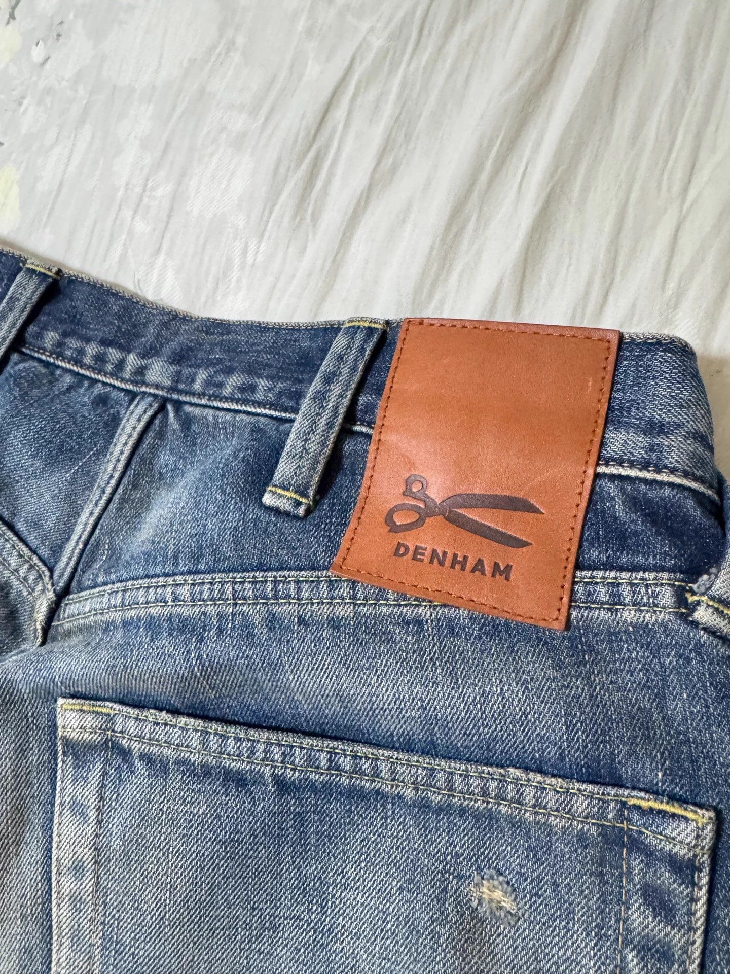 DENHAM Denham 24ss Jumbo Japan Wash Distressed Patched Blue S Jean Size US 30 / EU 46 - 5 Thumbnail