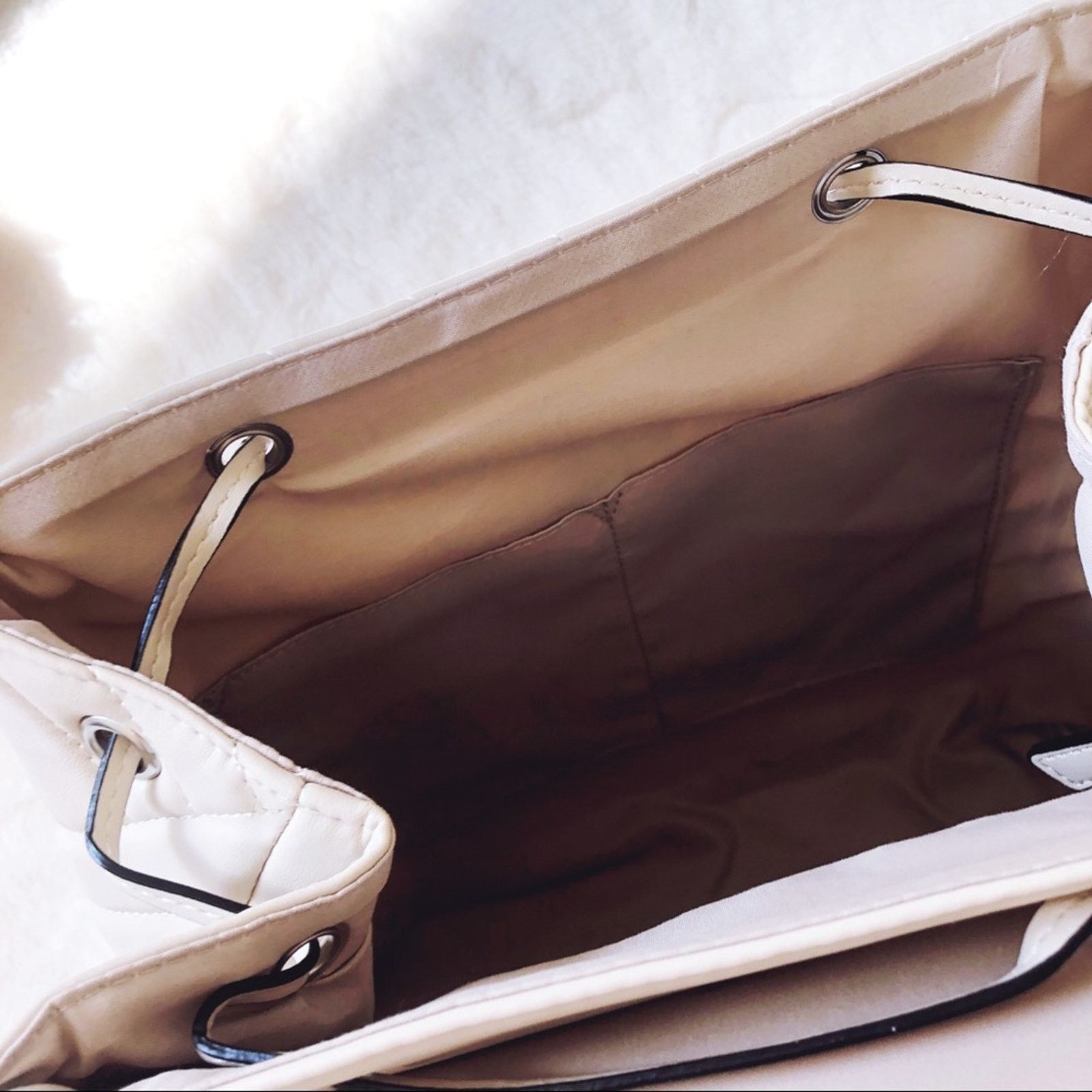 Other Sam Edelman Ivory Quilted Faux Leather Backpack Size ONE SIZE - 2 Thumbnail