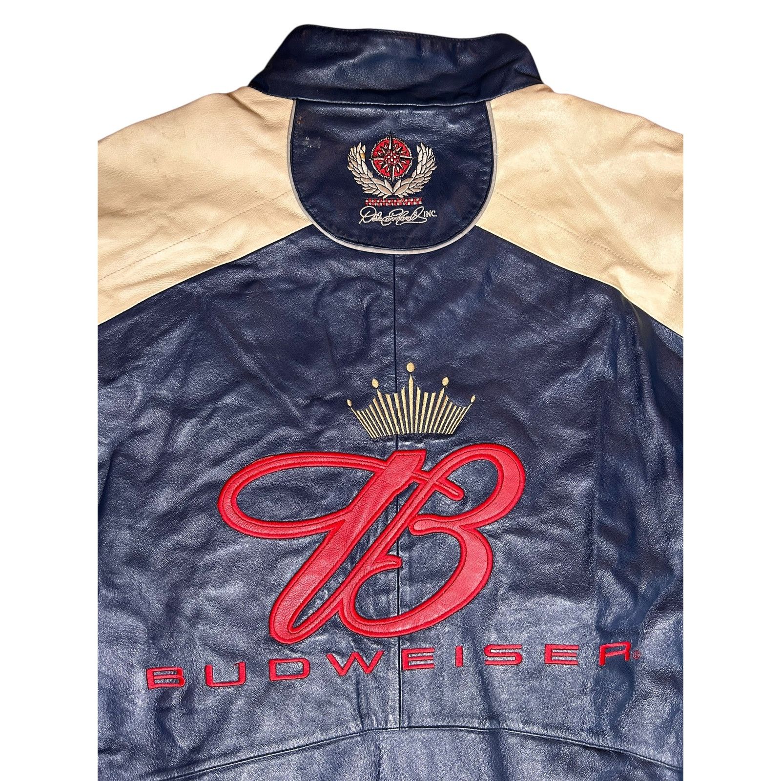Chase Authentics × NASCAR × Vintage Vintage Nascar Dale Earnhardt Budweiser Leather Jacket Size US XL / EU 56 / 4 - 4 Thumbnail