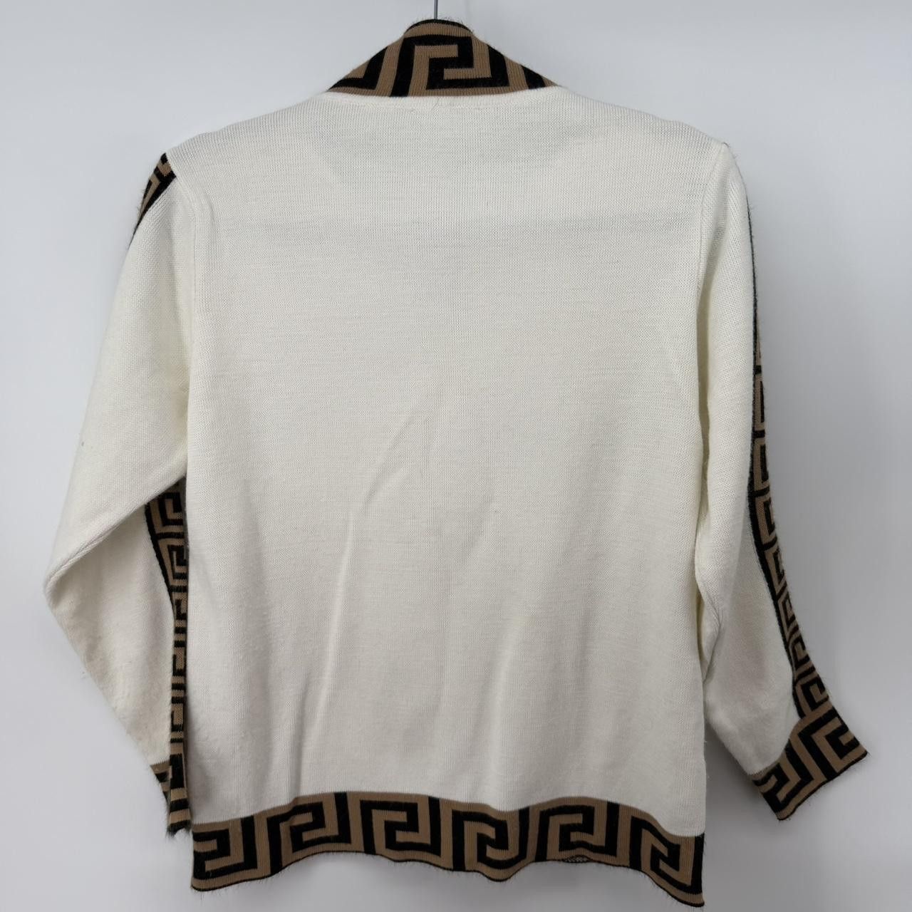 The Unbranded Brand Versace Knit Zip Up Cream Medusa Logo Vasity Style Sweater Size M / US 6-8 / IT 42-44 - 5 Thumbnail