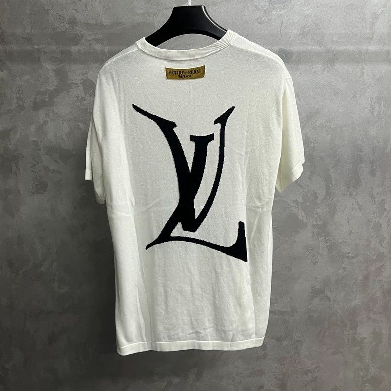 Louis Vuitton Louis Vuitton White Letter Large Logo Printed Short Sleeve Size US M / EU 48-50 / 2 - 2 Thumbnail