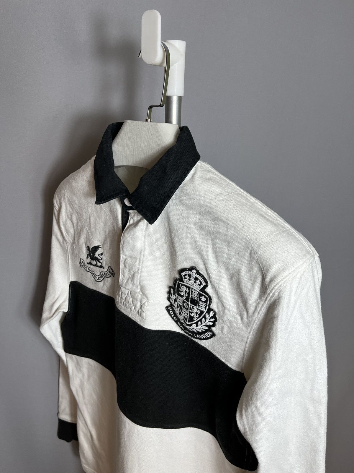 Vintage 90s Polo Ralph Lauren Rugby Long White Mens Cotton Size US S / EU 44-46 / 1 - 4 Thumbnail