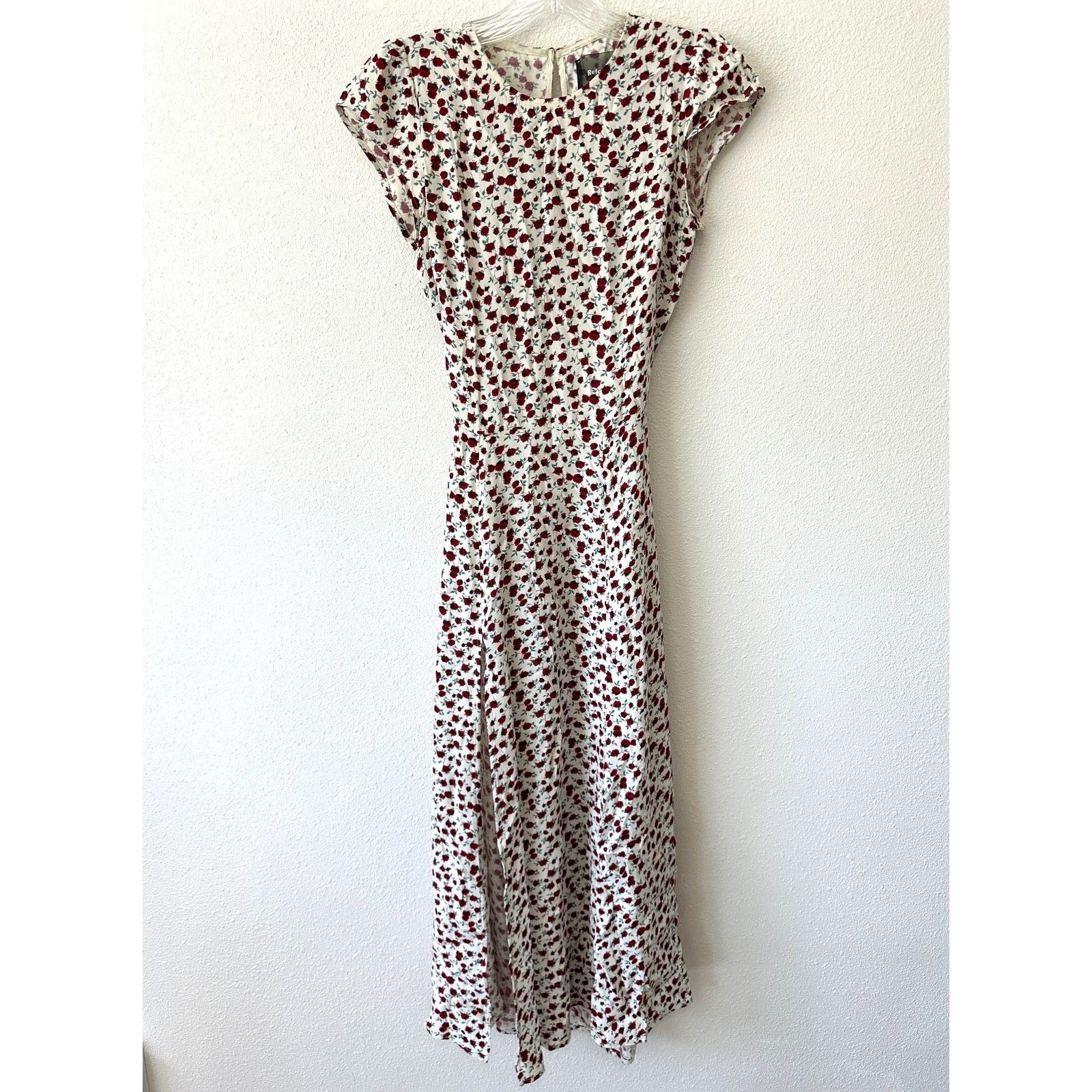 Reformation Reformation Ivory Floral Cap Sleeve Open Back Maxi Dress 0 Size XS / US 0-2 / IT 36-38 - 1 Thumbnail