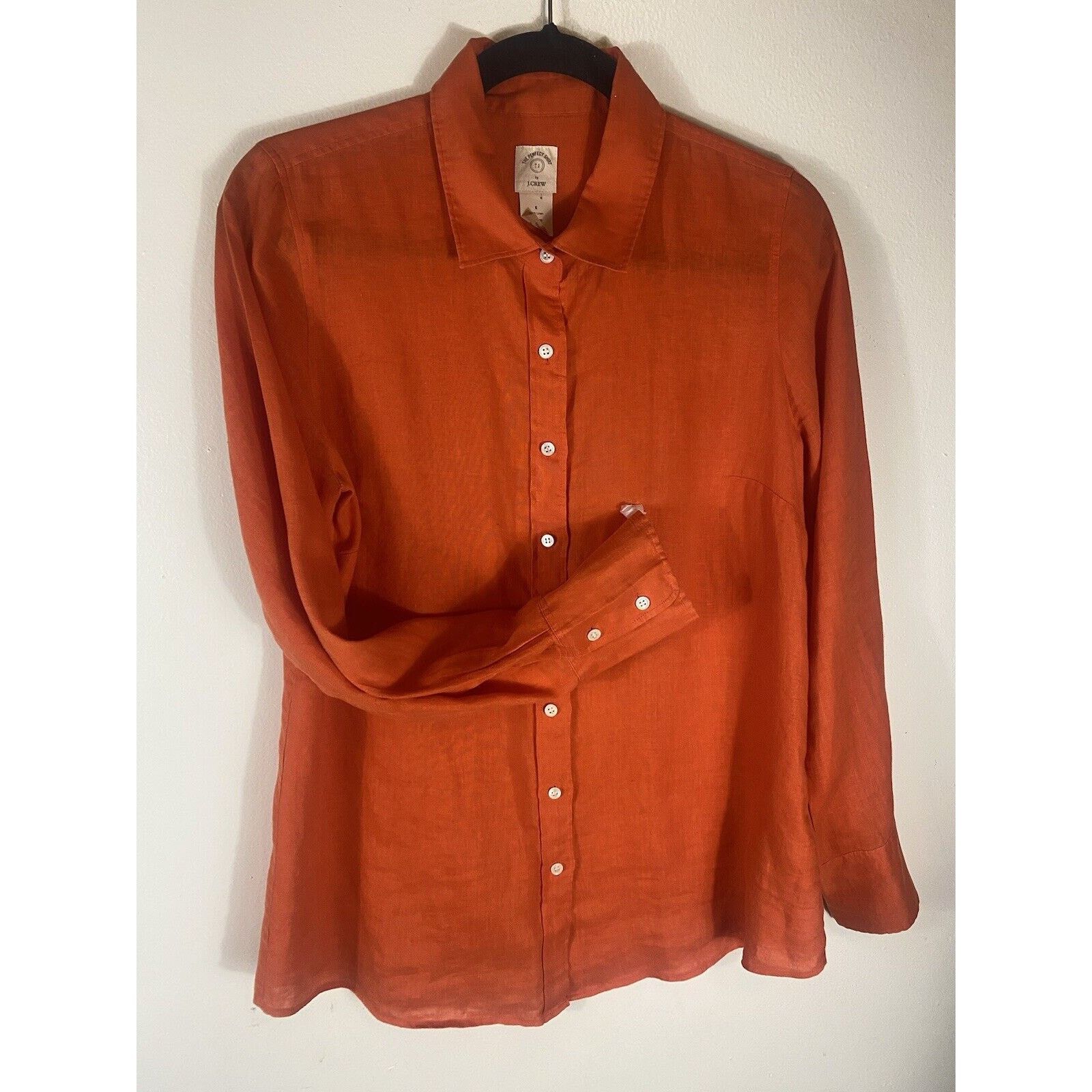 J.Crew Women's J Crew Size 6 100% Linen Perfect Fit Shirt Size M / US 6-8 / IT 42-44 - 7 Thumbnail