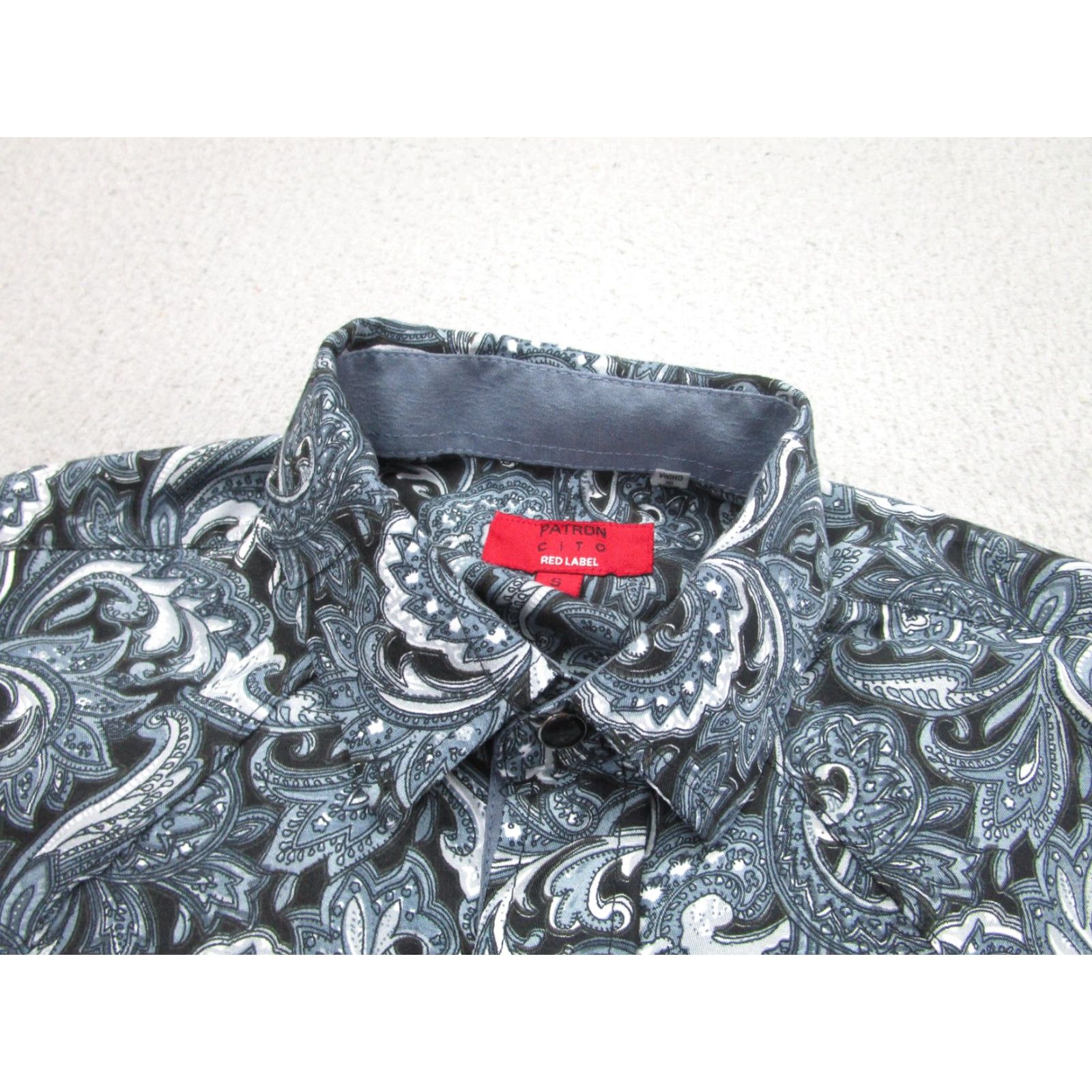 Vintage Patron Cito Red Label Shirt Small Gray Paisley Western Snap Casual Mens Size US S / EU 44-46 / 1 - 5 Thumbnail