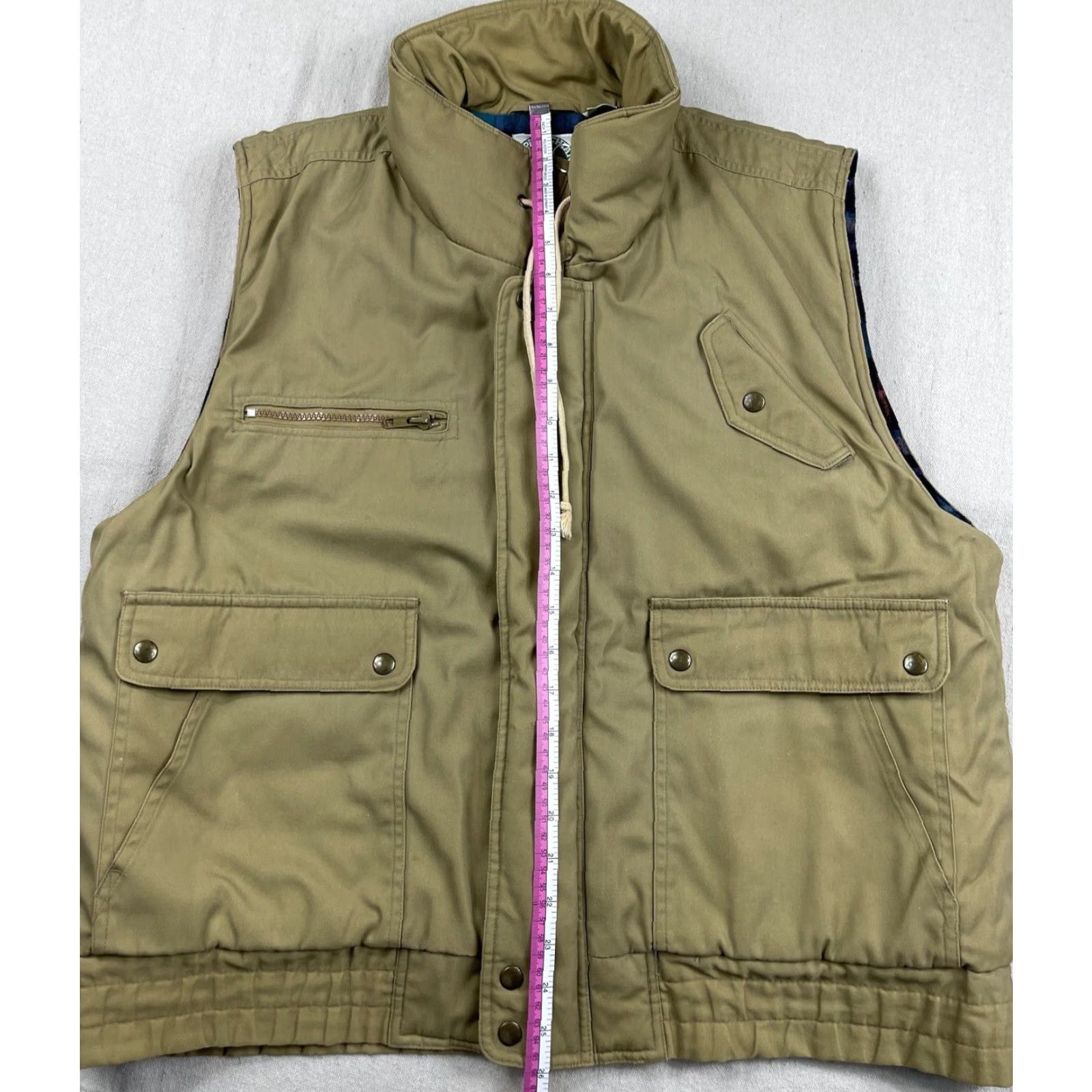 Etro Vtg Appalachian Trail Vest Fishing Flannel Lined Hunting Hiking Retro Cargo Sz L - Men - Vest - Blue - All Seasons - Quilted - Cotton - Canvas Size US L / EU 52-54 / 3 - 6 Thumbnail