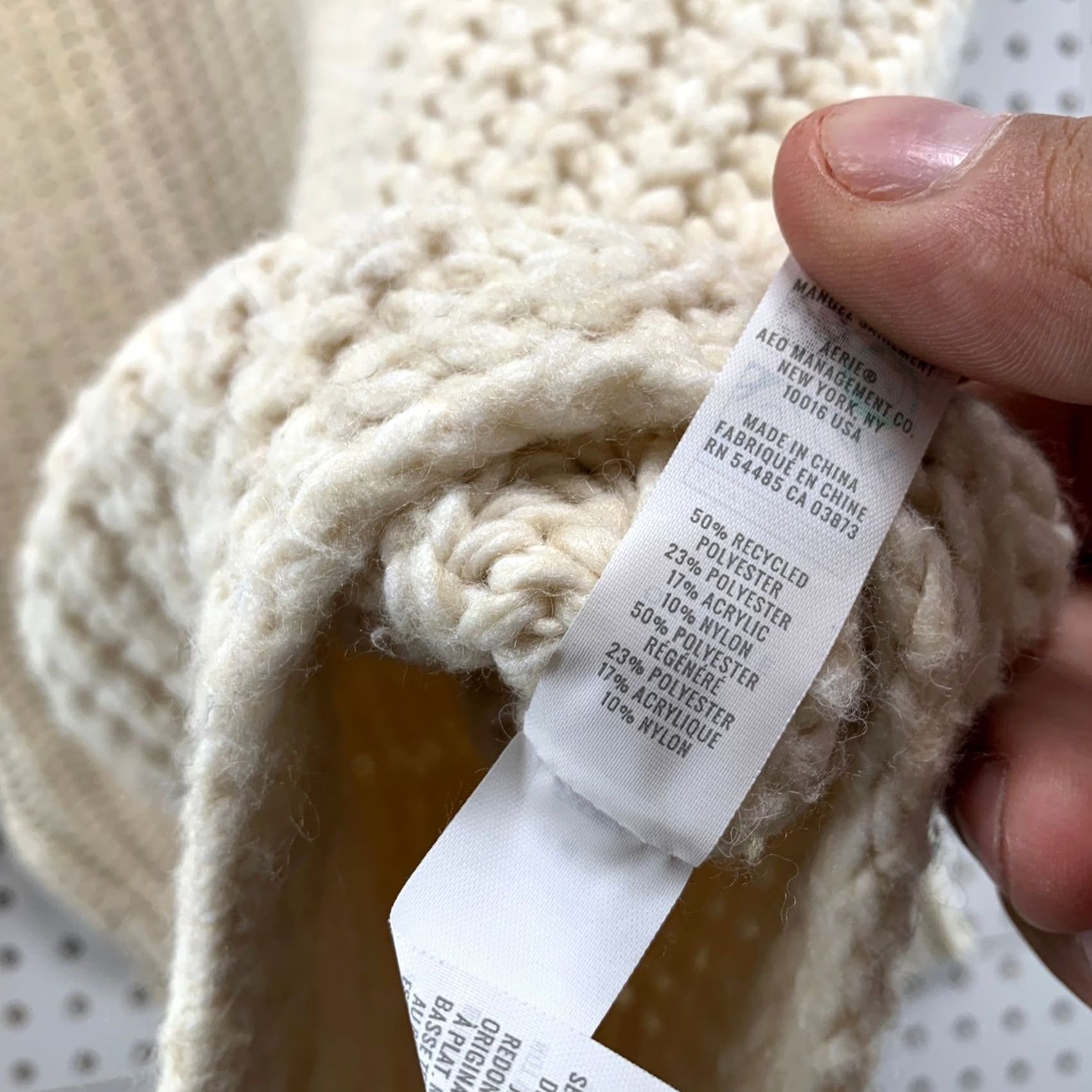 Vintage OFFLINE by Aerie Sweater Women S Cream Ivory Chunky Knit Crewneck/Heavy Ribbed Knit Pullover Oversized Casual Winter Size S / US 4 / IT 40 - 6 Thumbnail
