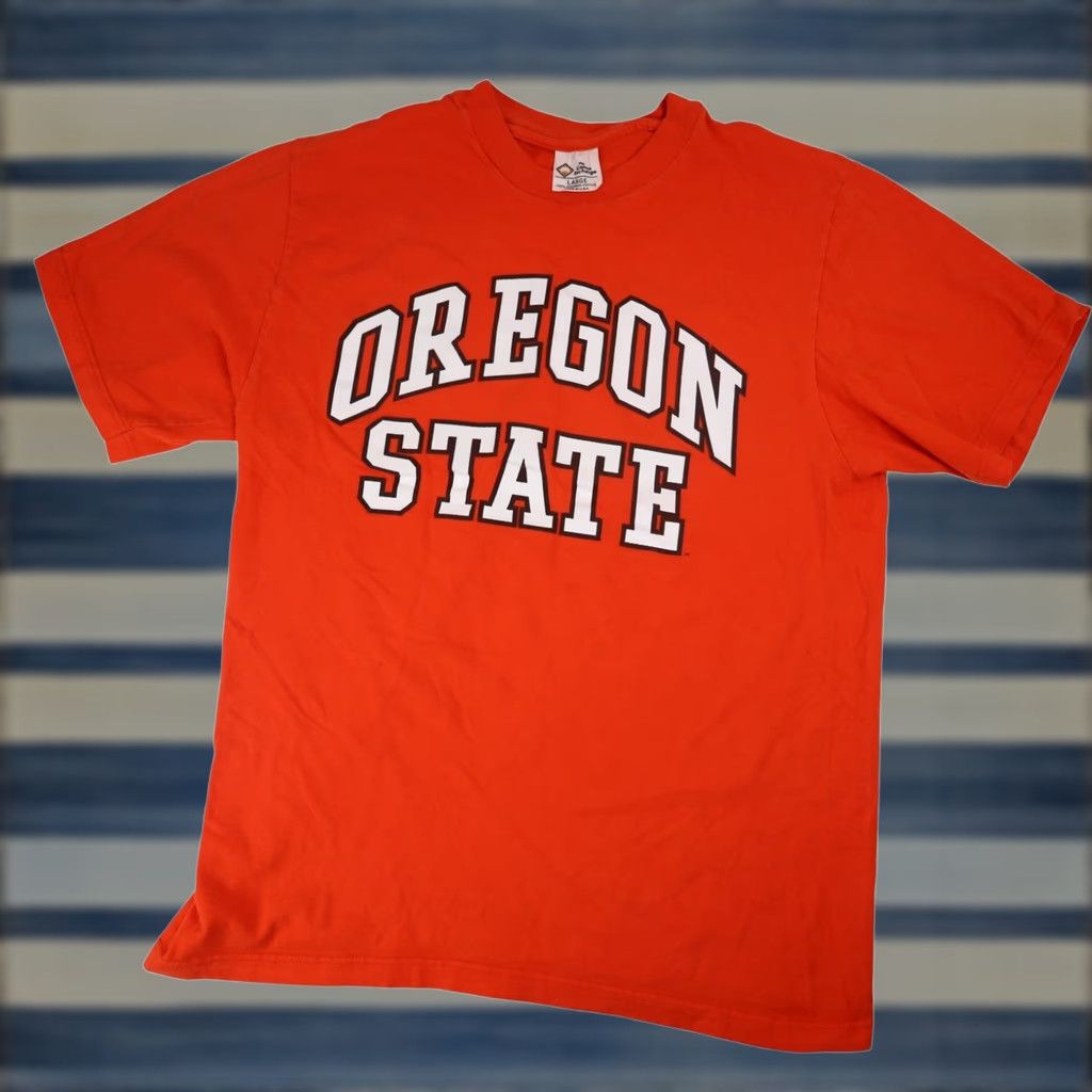 Vintage VINTAGE Oregon State Mens Large Spellout Graphic T Shirt Orange Size US L / EU 52-54 / 3 - 1 Thumbnail