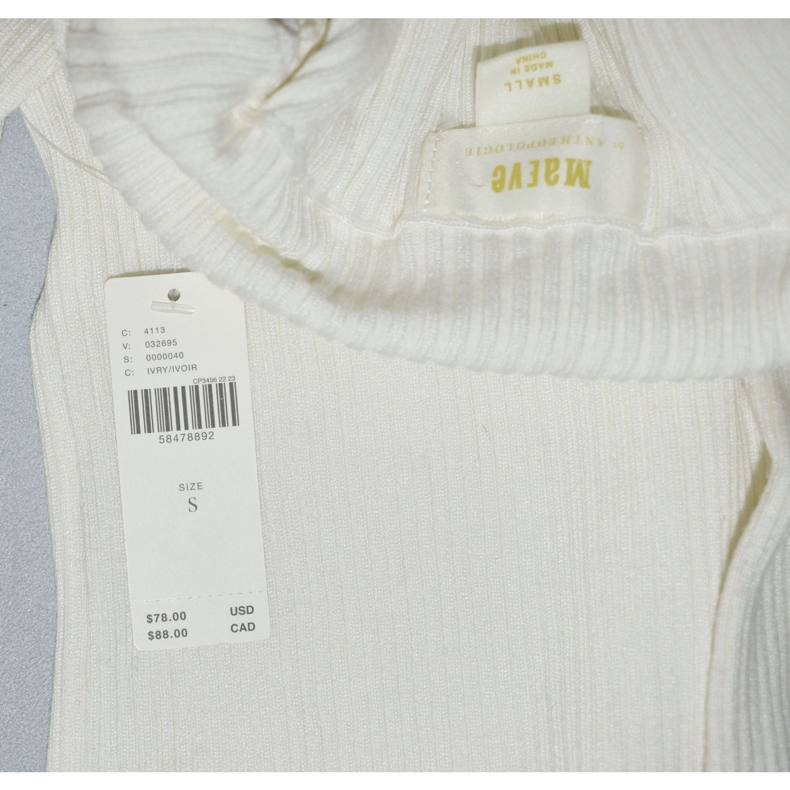 Anthropologie NWT ANTHROPOLOGIE MAEVE Viscose Ribbed Knit Sweater Size S Size S / US 4 / IT 40 - 4 Thumbnail