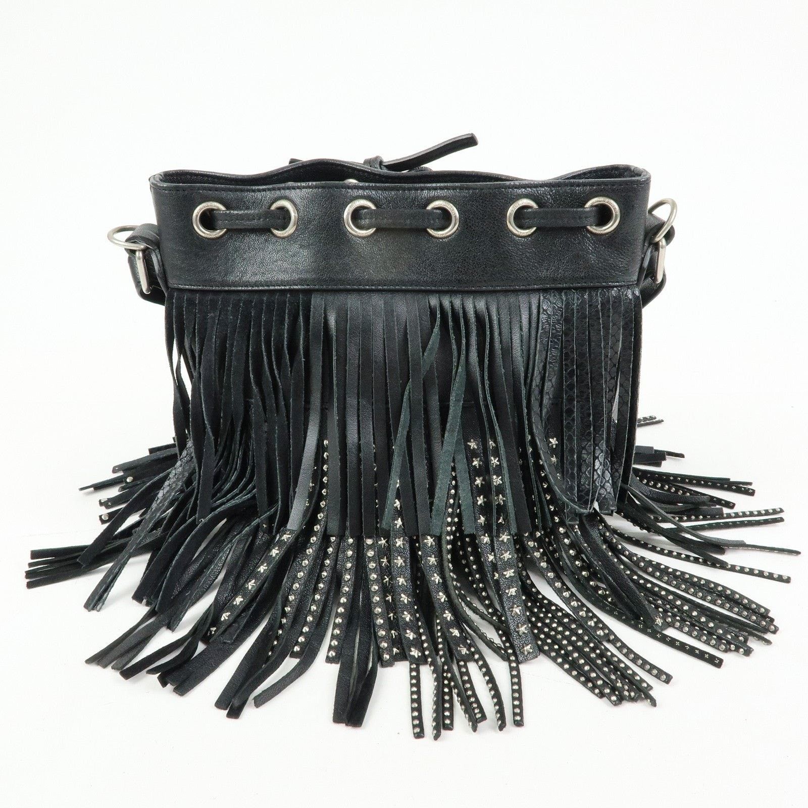 Saint Laurent Paris Saint Laurent Studded Fringe Calfskin Bucket Bag Size ONE SIZE - 2 Thumbnail