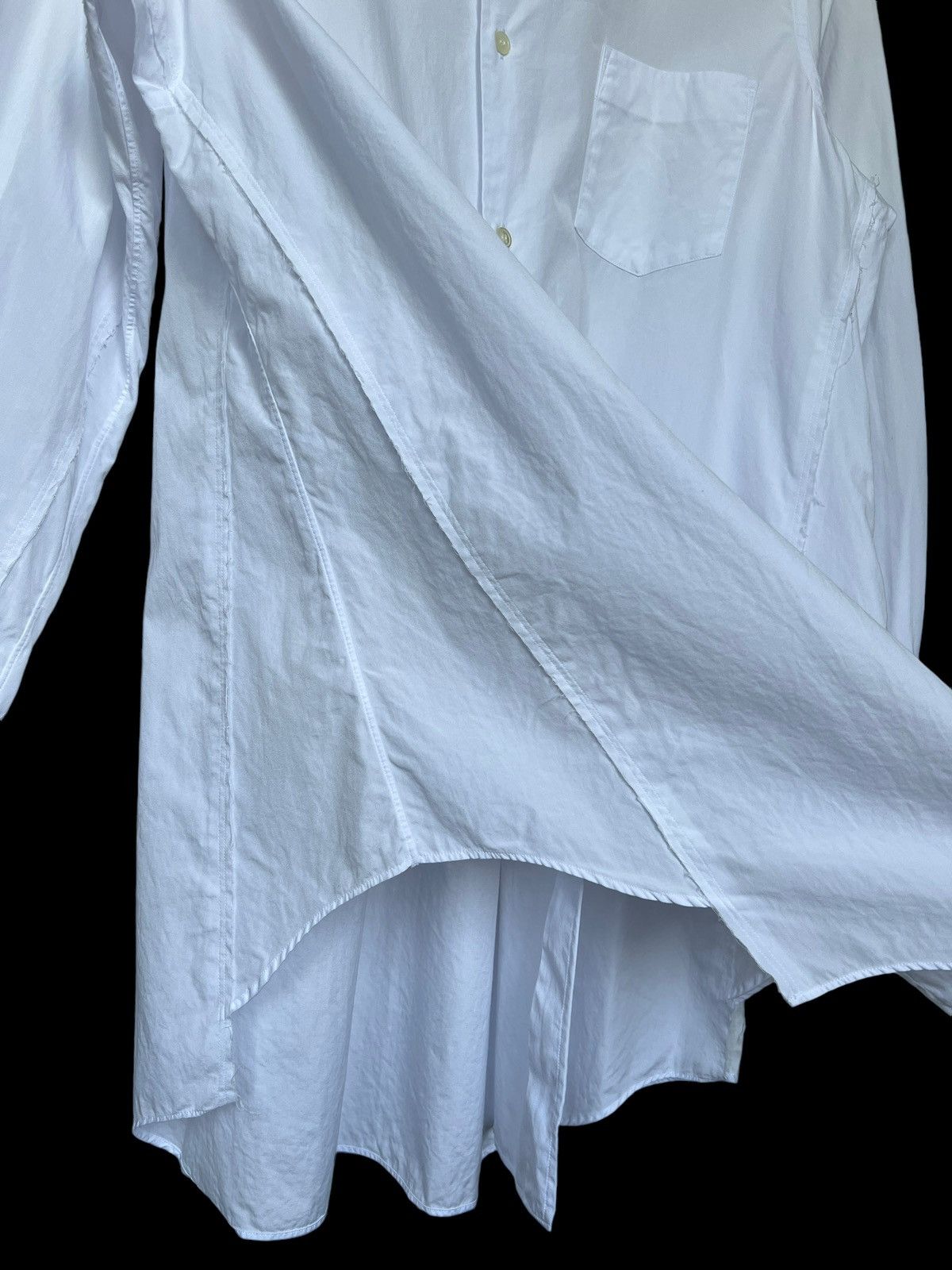 Comme des Garcons 2017 Comme des Garçons Shaped Cut-Off Button Up Shirt Size US L / EU 52-54 / 3 - 13 Thumbnail