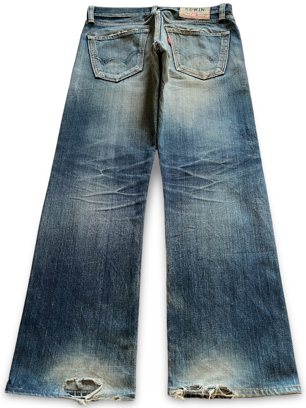 Edwin Vintage Japanese Edwin Mud Wash Distressed Loose Jeans Size US 31 - 2 Thumbnail