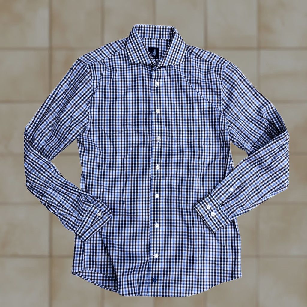 johnnie-O JOHNNIE-O Slim Fit Button Down Shirt Men's Small Plaid Long Sleeve Blue Top Size US S / EU 44-46 / 1 - 1 Thumbnail