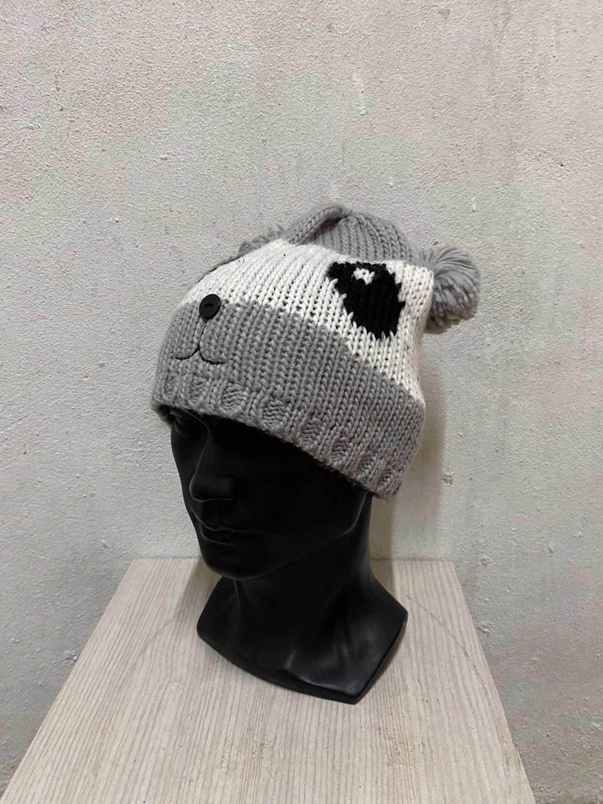 Vintage Croop Cartoon Panda Face Beanie Hat Size ONE SIZE - 3 Thumbnail