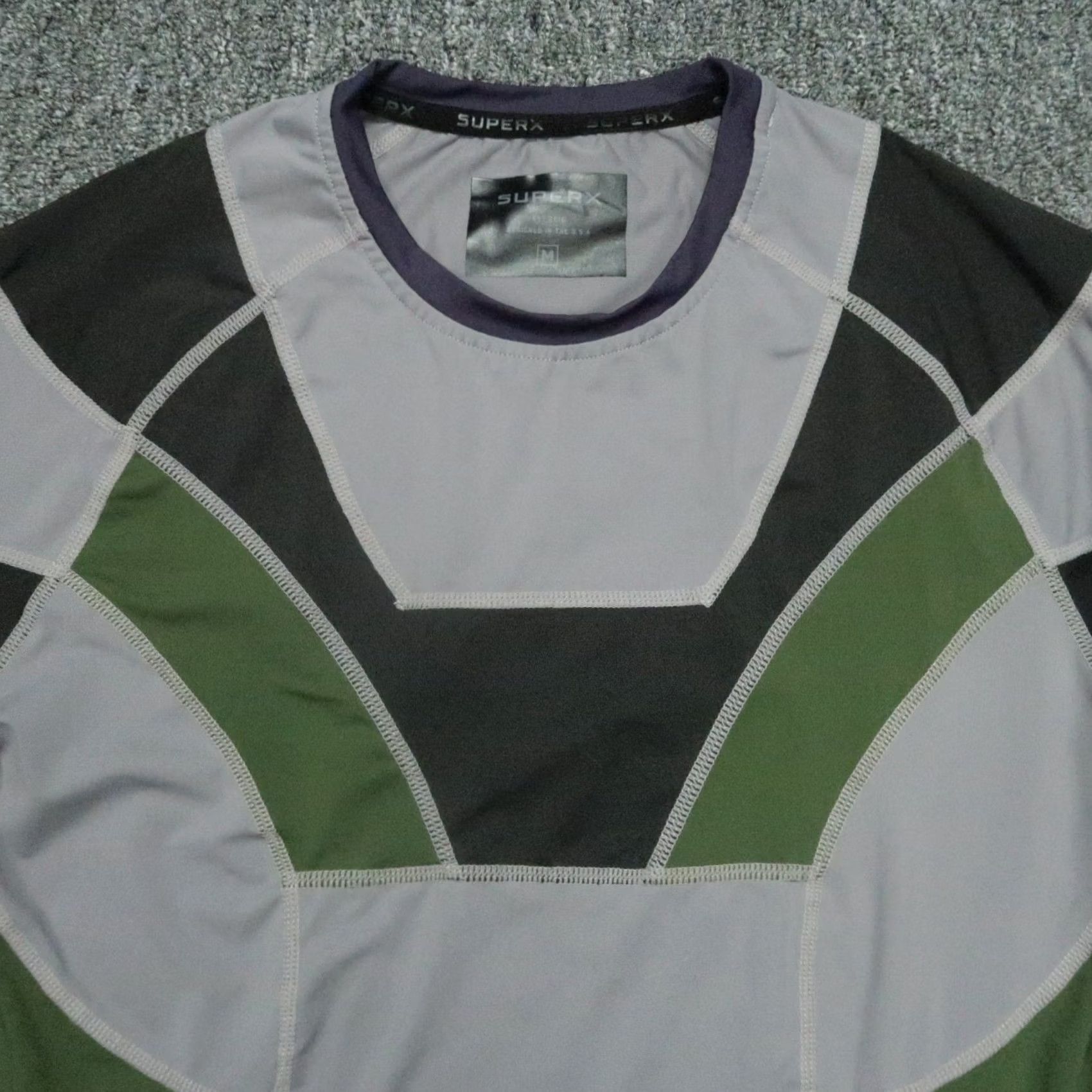 Vintage SuperX Shirt Mens Medium Gray Green Long Sleeve Compression Hulk Banner Shirt Size US M / EU 48-50 / 2 - 2 Thumbnail