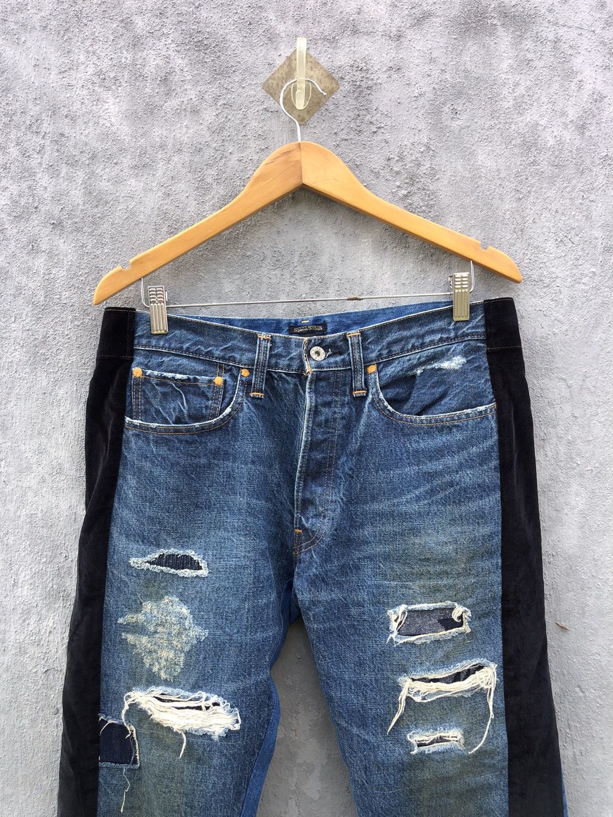 Japanese Brand Sunny Sports Distressed Jeans Size US 33 - 4 Thumbnail