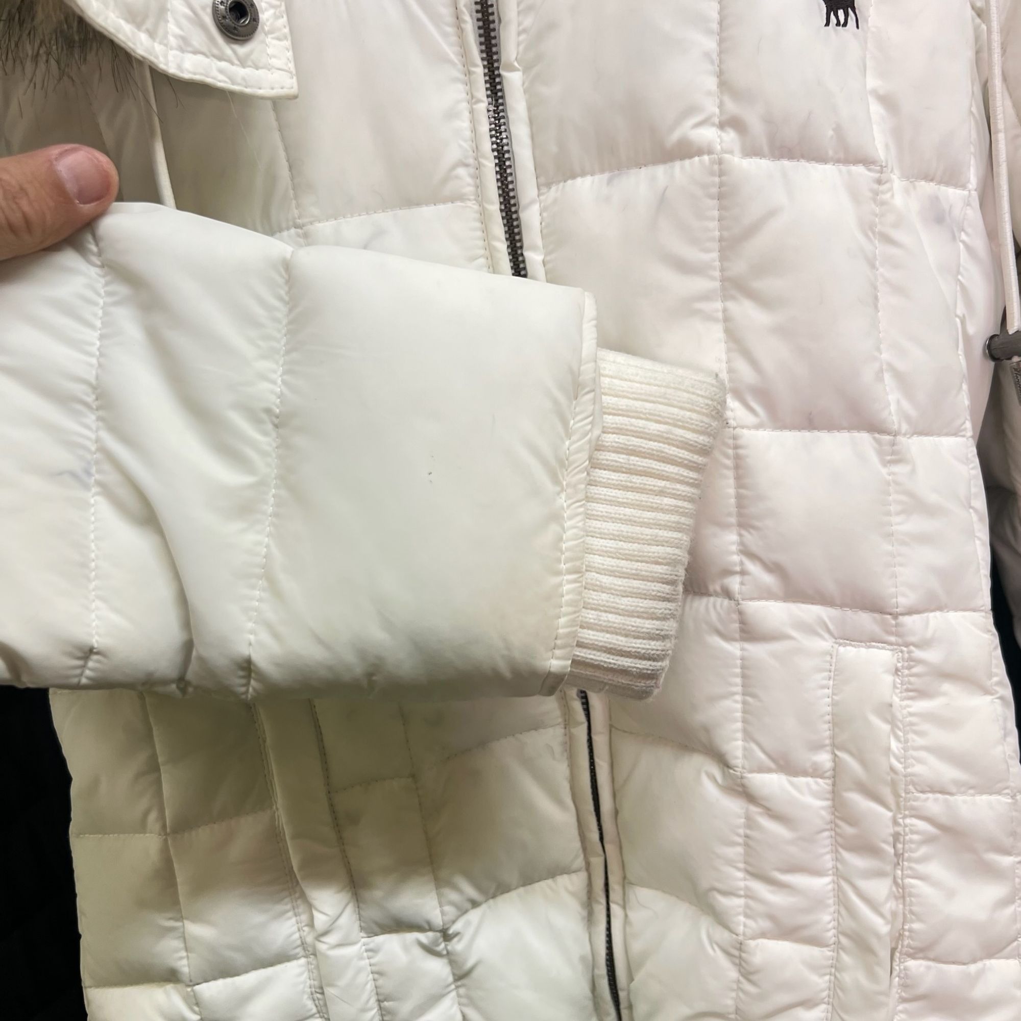 Abercrombie & Fitch ABERCOMBIE & FITCH Womens White Quilted Puffer Jacket Faux F Size S / US 4 / IT 40 - 5 Thumbnail
