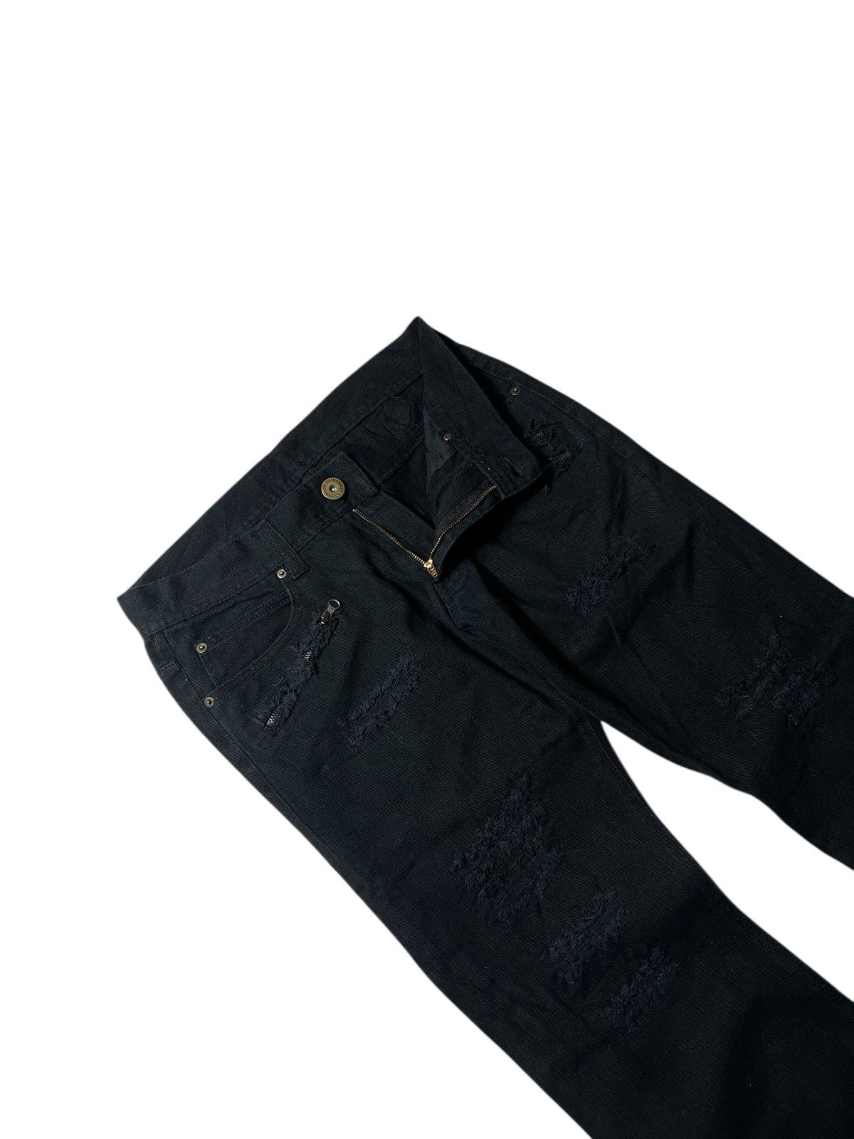 Japanese Brand Crazy Distresed Buckleback Gothic Lgb Style Flare Pants Size US 30 / EU 46 - 2 Thumbnail