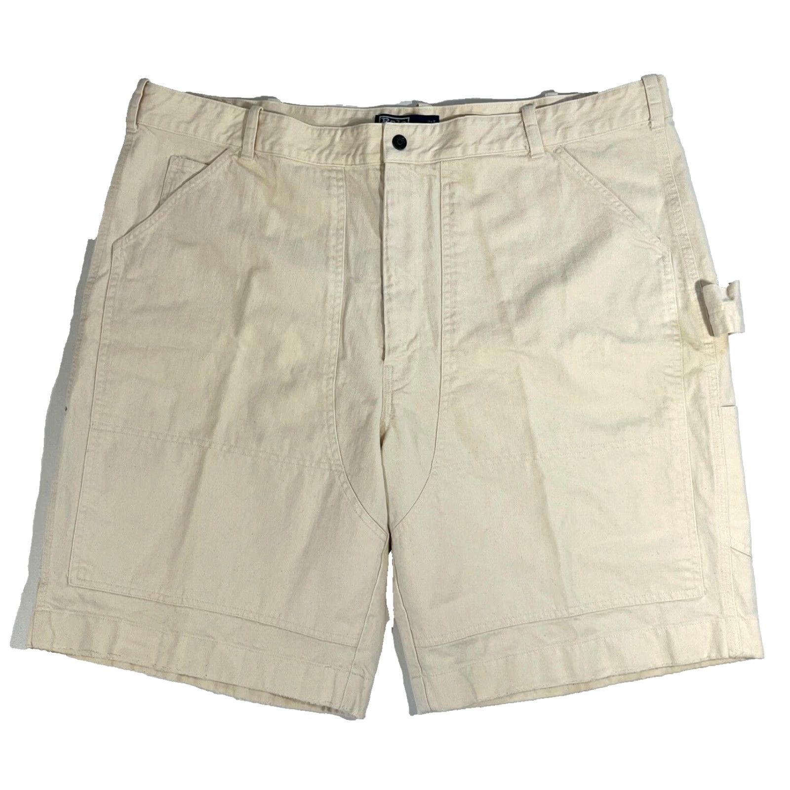 Polo Ralph Lauren VINTAGE Polo Ralph Lauren Men Carpenter Shorts 42 10" Off-White 90s Mens Shorts Carpenter Polo Ralph Lauren Filthy? Size US XL / EU 56 / 4 - 2 Thumbnail