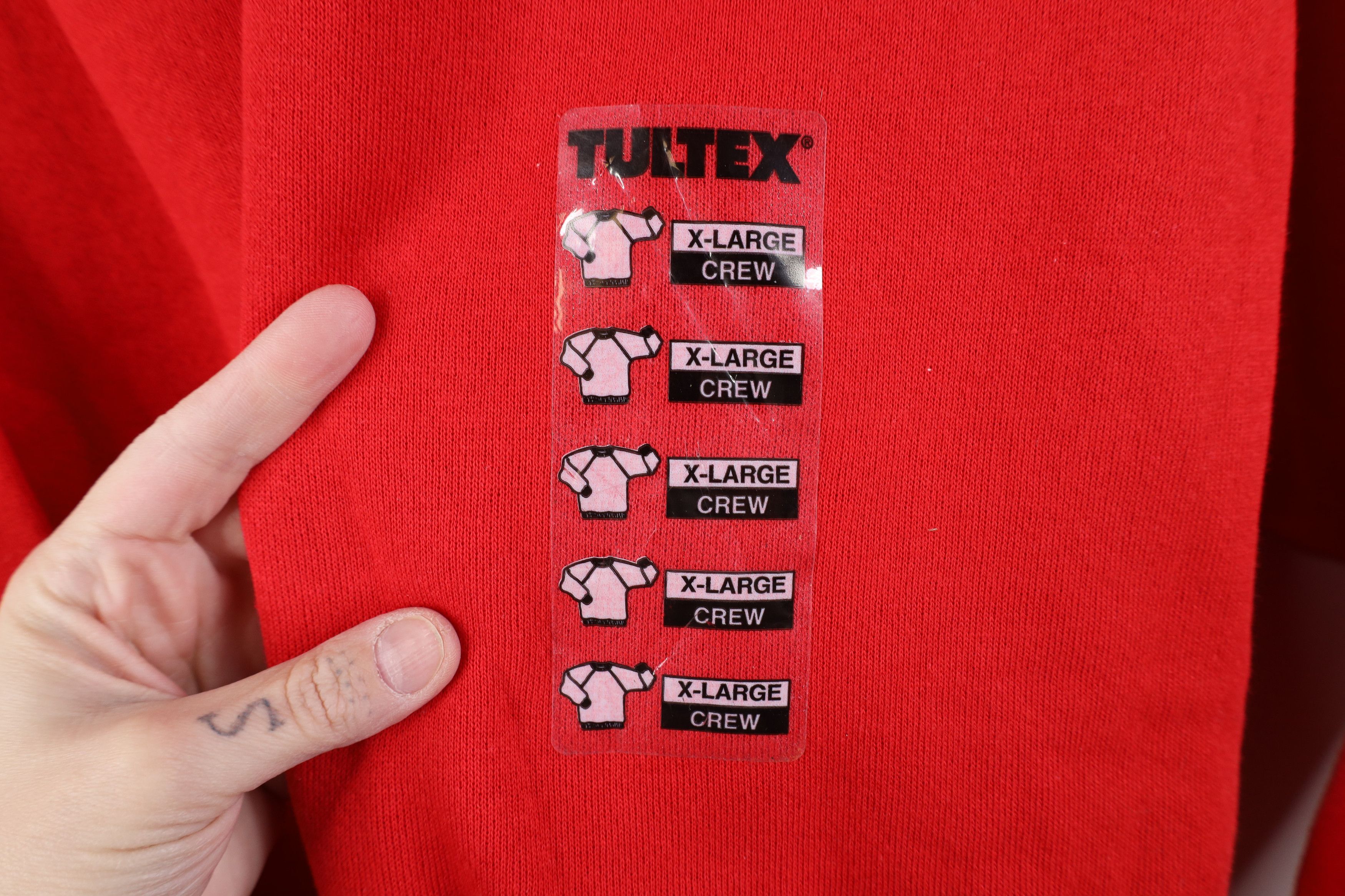 Vintage Deadstock Vintage 90s Streetwear Crewneck Sweatshirt Red USA Size XL / US 12-14 / IT 48-50 - 4 Thumbnail