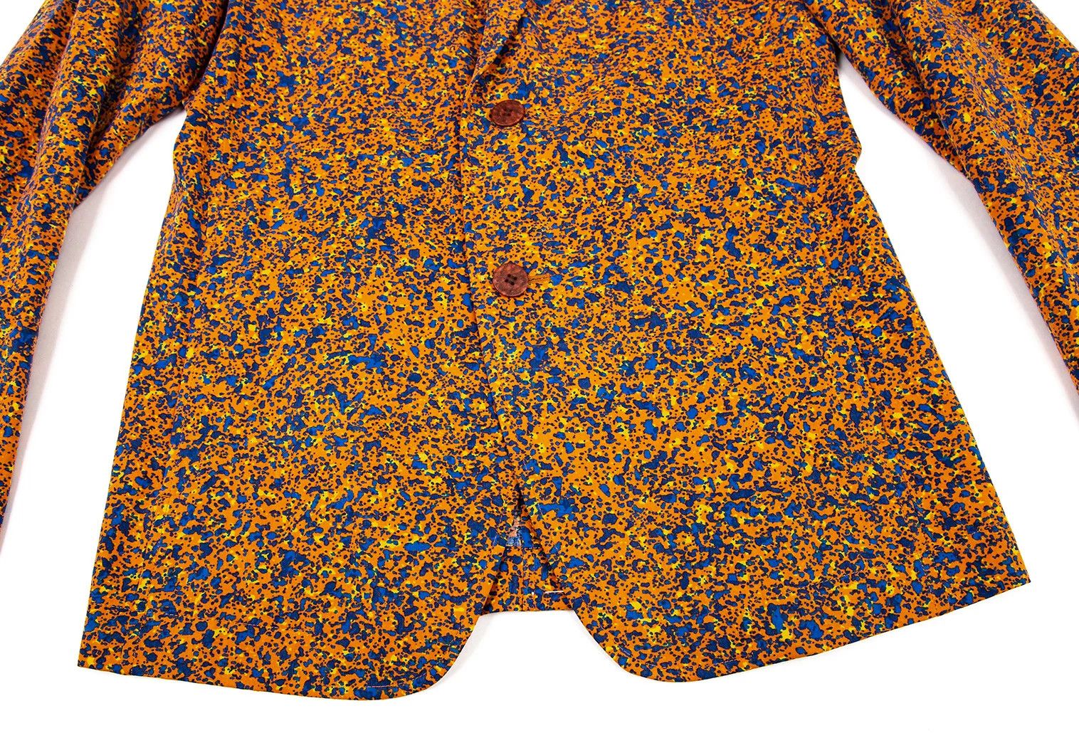 Issey Miyake Lyocell Cotton Marble Print B Jacket in Orange and Blue Size US S / EU 44-46 / 1 - 7 Thumbnail