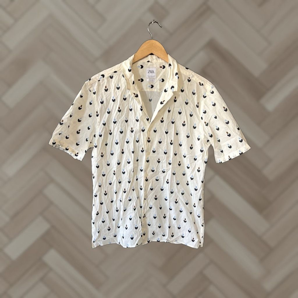Zara Zara Shirt Mens White Short Sleeve Button-Up Regular Fit L Size US L / EU 52-54 / 3 - 1 Thumbnail