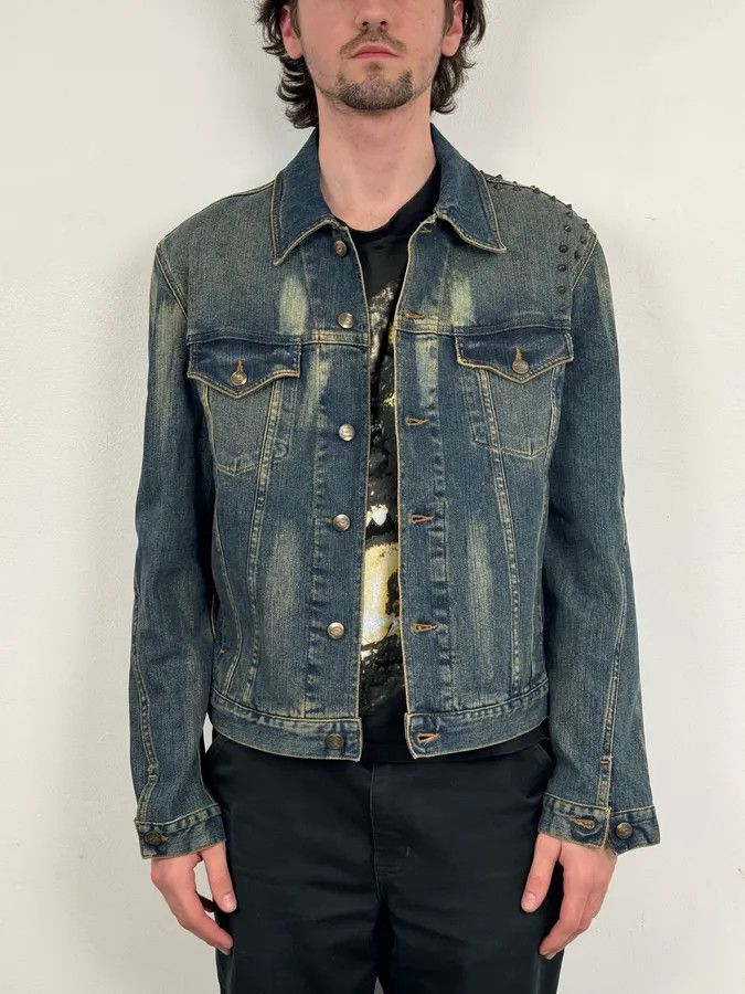 Roberto Cavalli 2000s Cavalli Blue Studded Denim Jacket Size US M / EU 48-50 / 2 - 2 Thumbnail