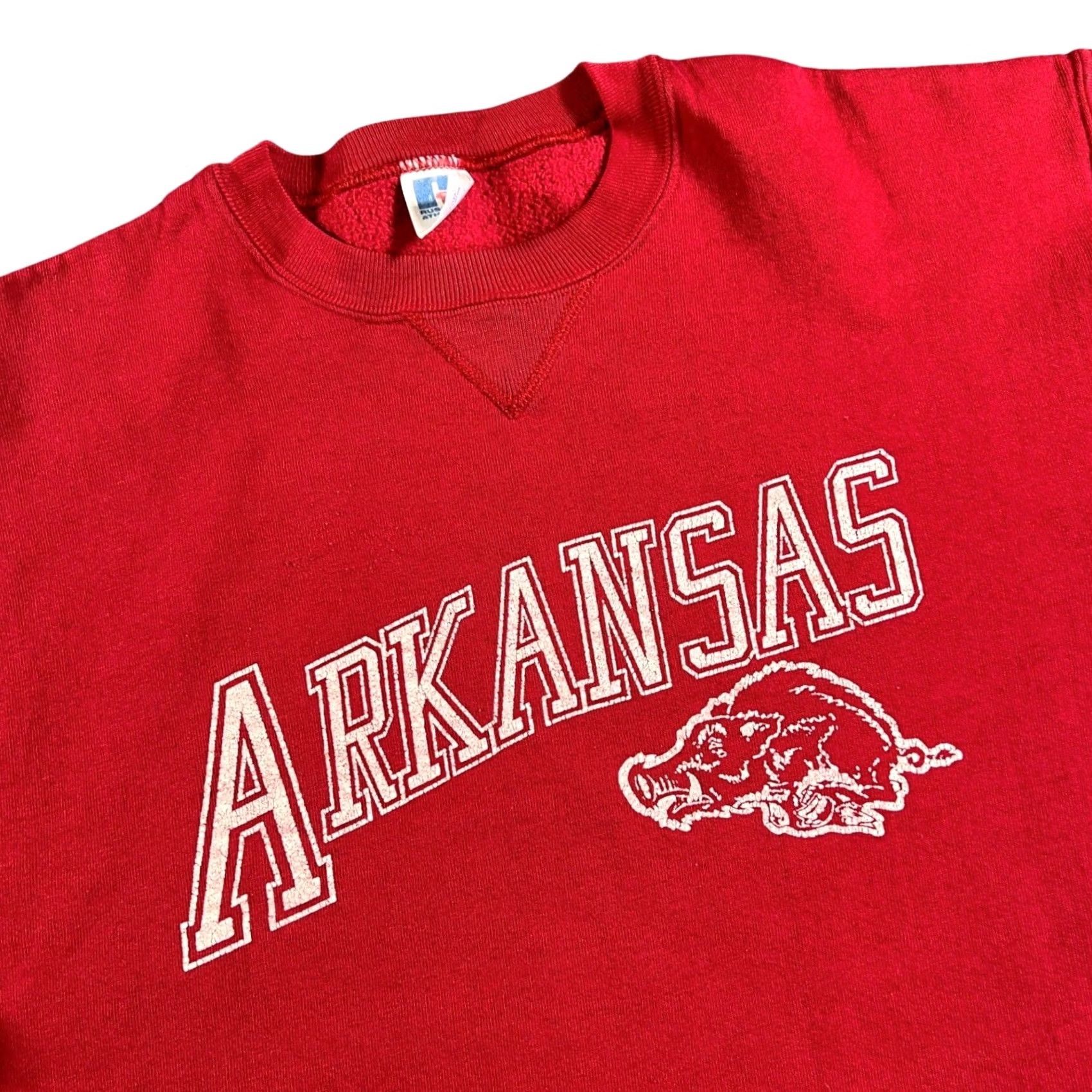 Russell Athletic VINTAGE Russell Athletic Arkansas Razorbacks Sweatshirt Mens L Red 90s University Graphic Print Crew Neck Pullover Oversized Block Logo Size US L / EU 52-54 / 3 - 2 Thumbnail