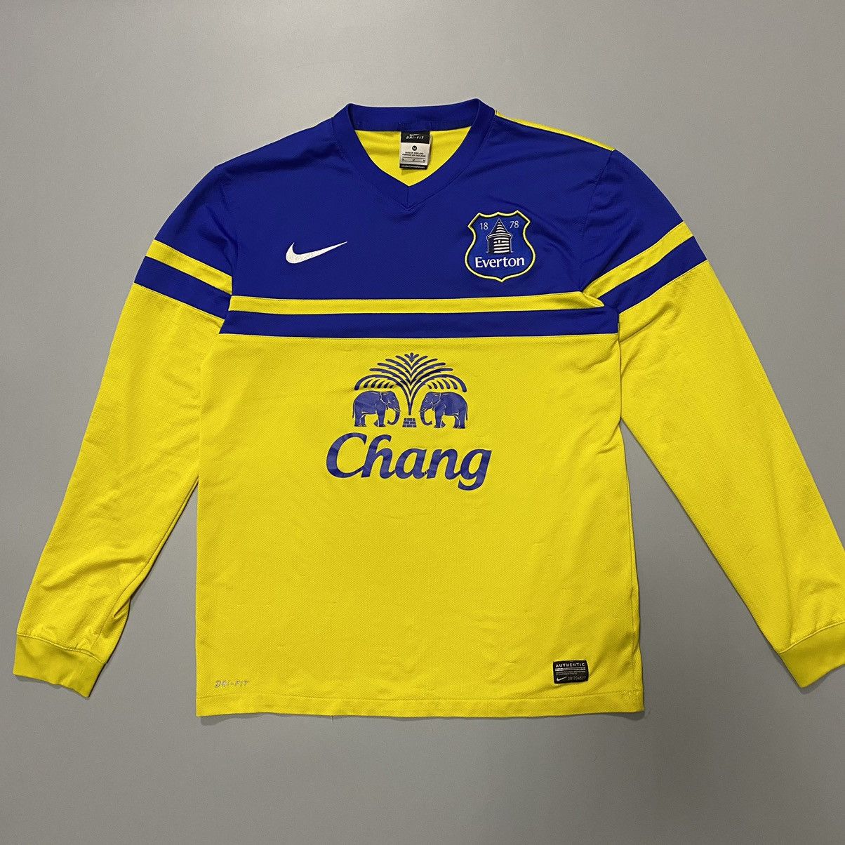 Nike Everton FC 2013/2014 Away Long Sleeve Jersey Football Shirt Size US M / EU 48-50 / 2 - 1 Thumbnail