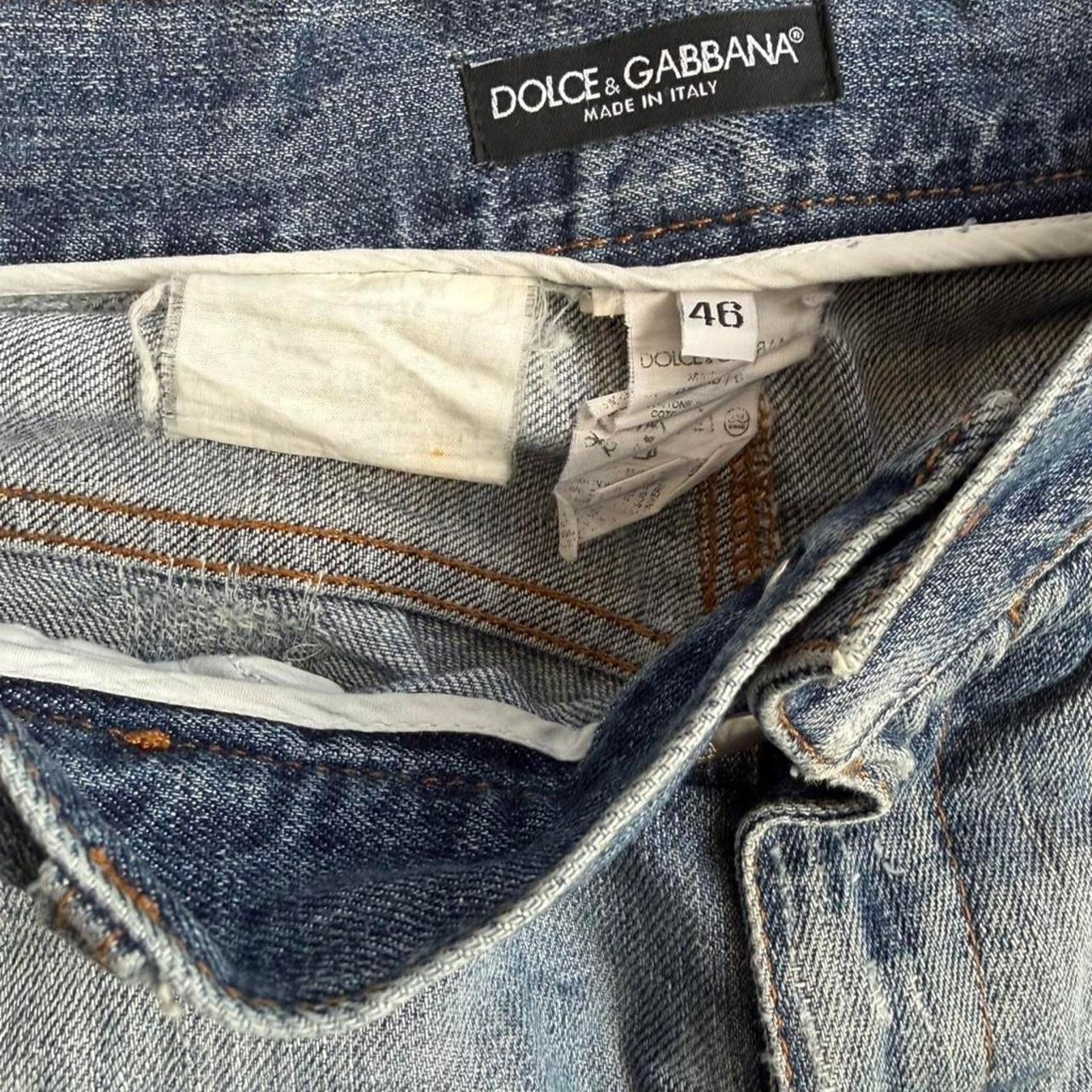 Dolce & Gabbana Dolce & Gabbana Distressed Denim Jeans Light Blue Y2K Size US 32 / EU 48 - 5 Thumbnail