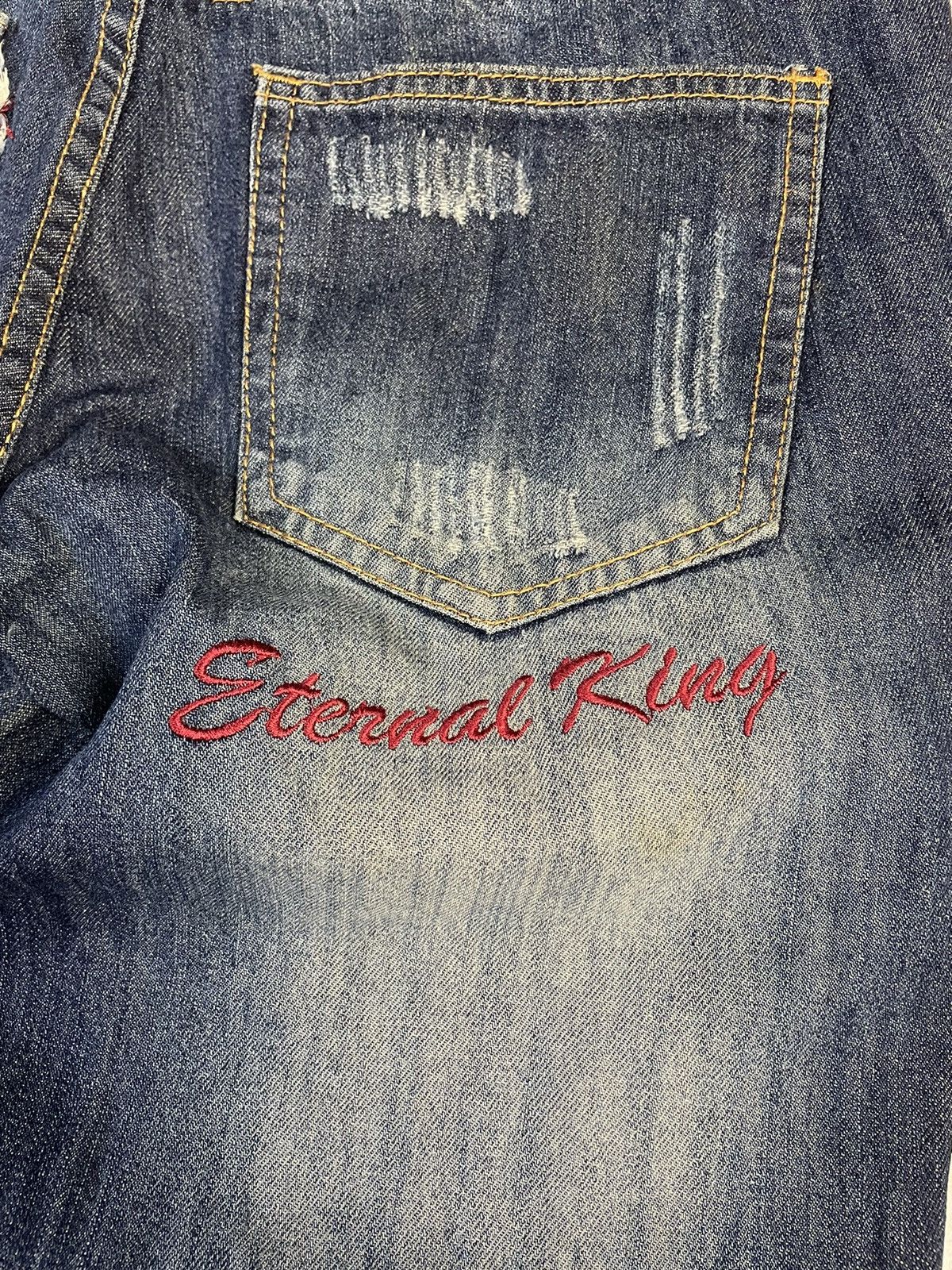 If Six Was Nine Made in Heaven 🇯🇵 Flare Distressed Sashiko Repair Style Jeans Size US 30 / EU 46 - 15 Thumbnail