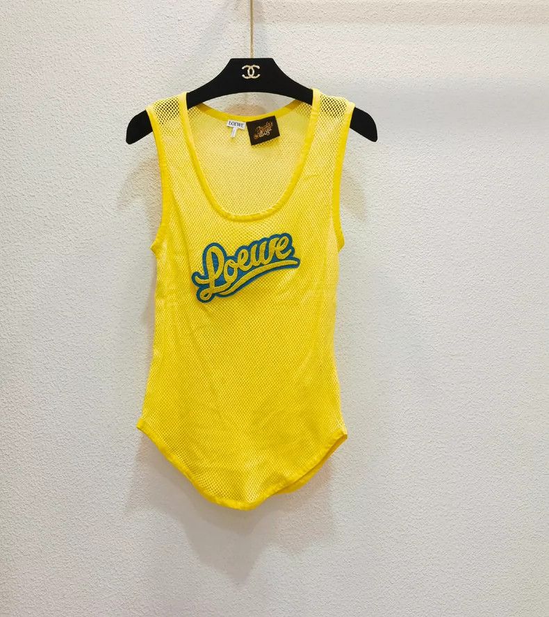 LOEWE Yellow lettering mesh vest