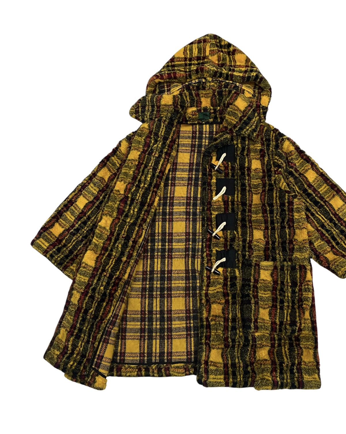 Jean Paul Gaultier Jean Paul Gaultier Junior FW1991 Yellow Tartan Faux Fur Coat Size US M / EU 48-50 / 2 - 4 Thumbnail